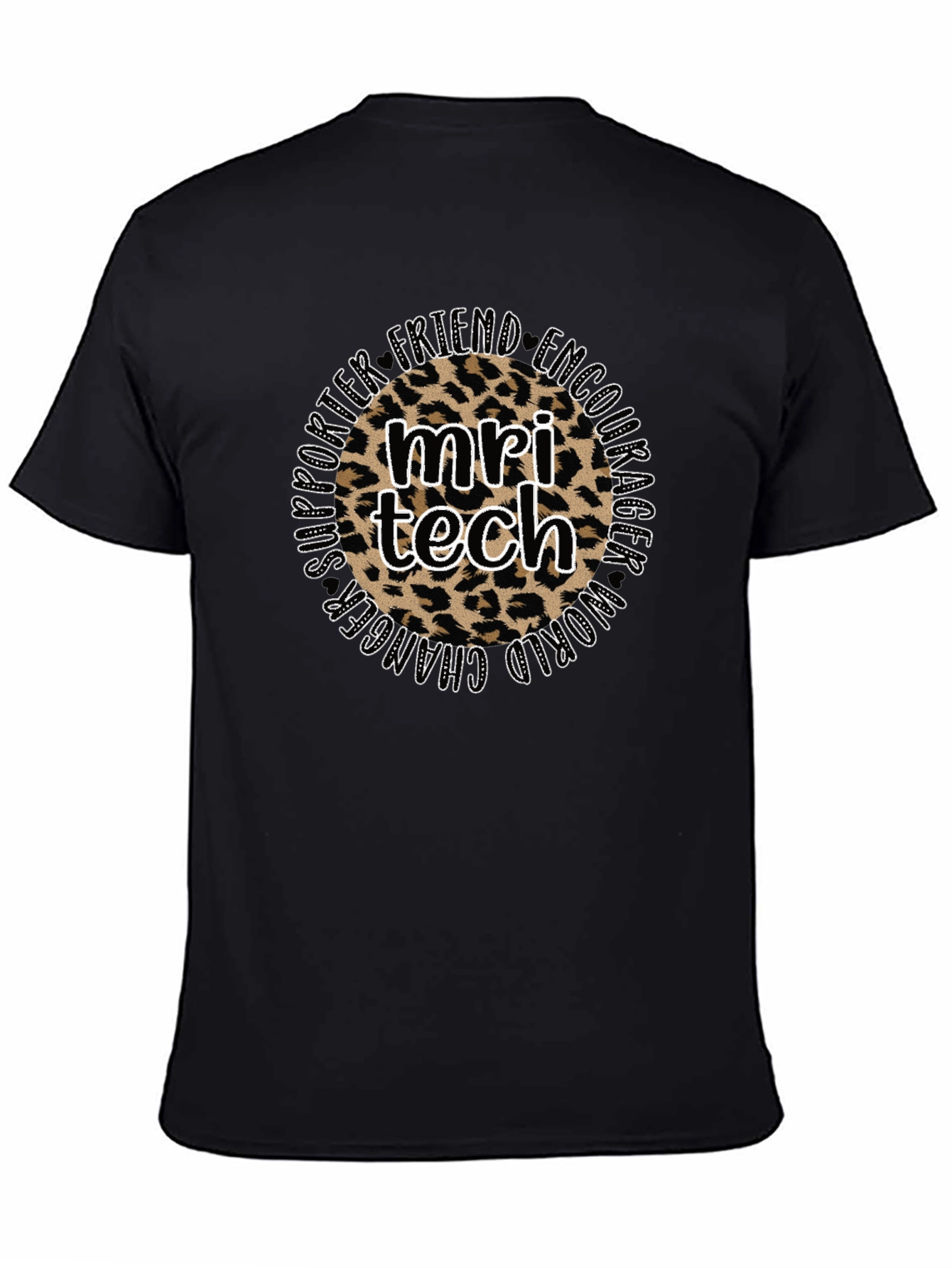 MRI Tech Leopard Print Black T-Shirt