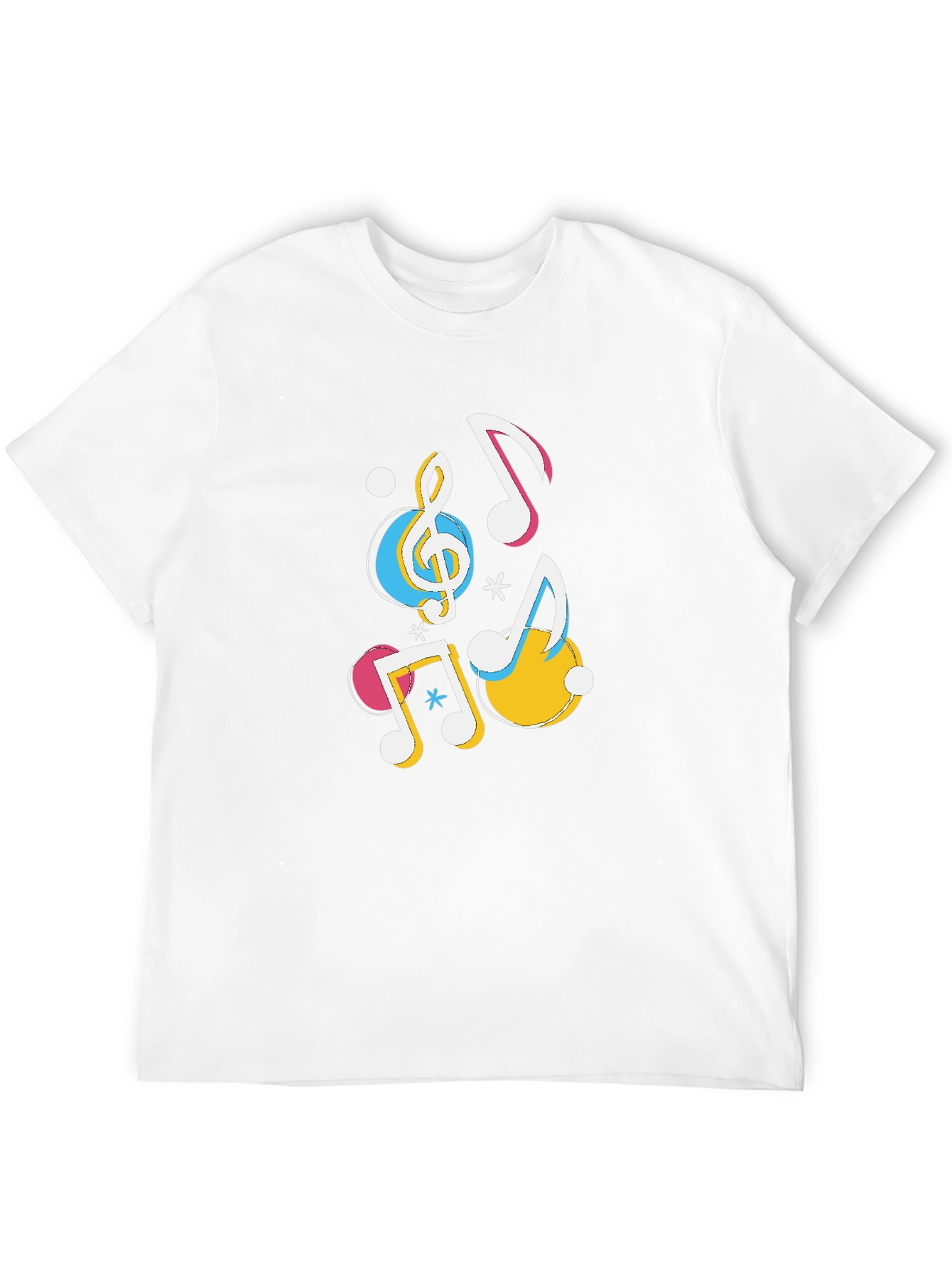 Musical Notes Graphic Black T-Shirt