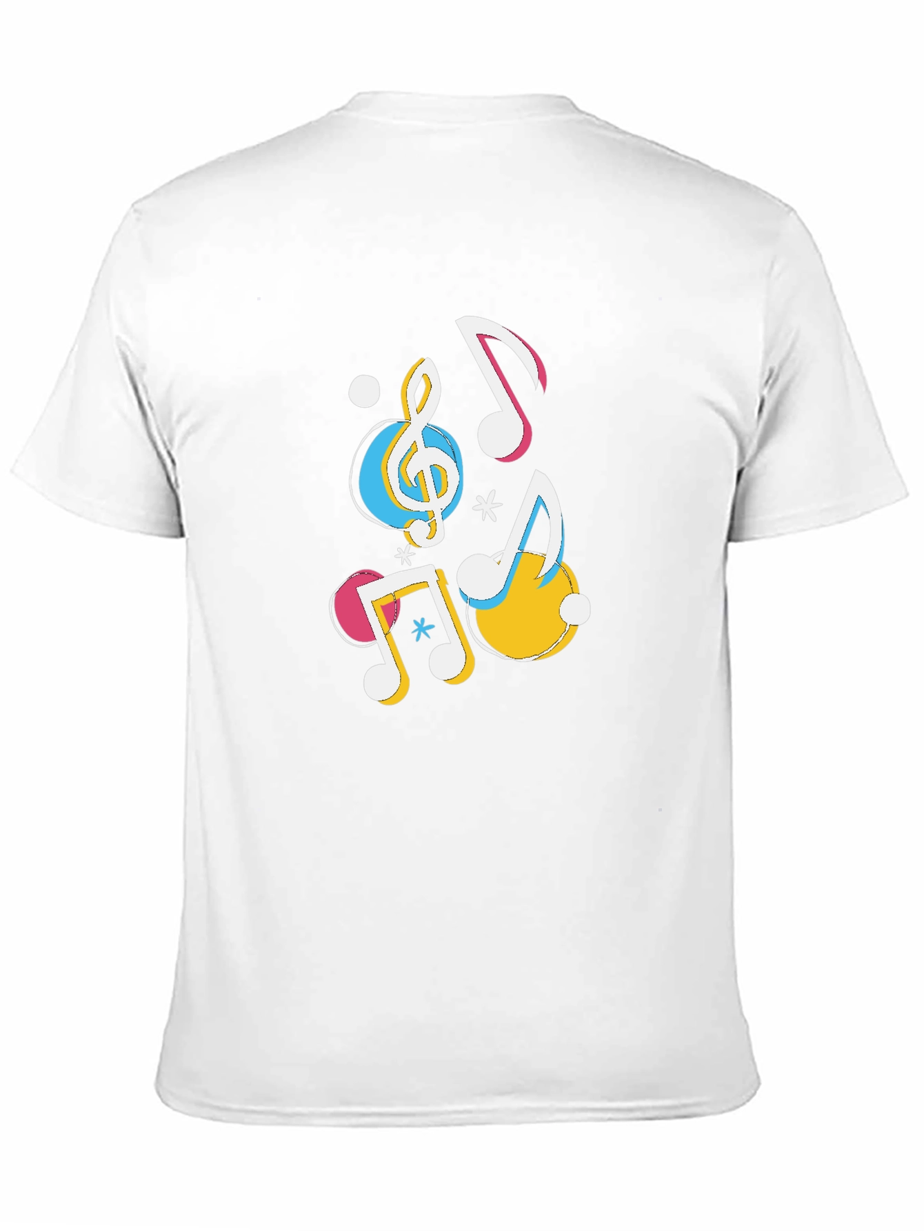 Musical Notes Graphic Black T-Shirt