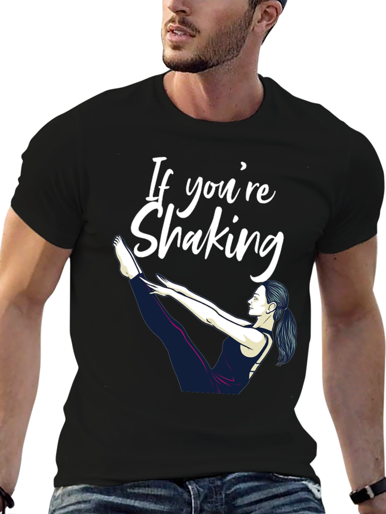 Yoga Shaking Graphic Tee - Workout T-Shirt