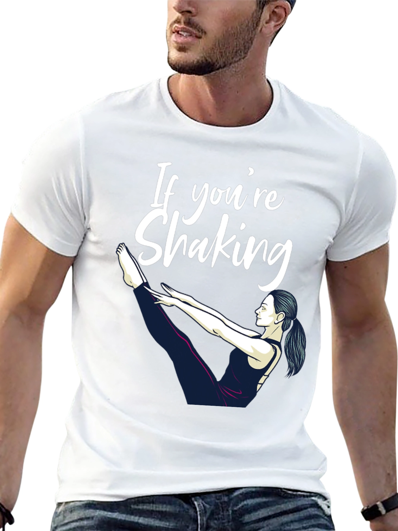 Yoga Shaking Graphic Tee - Workout T-Shirt