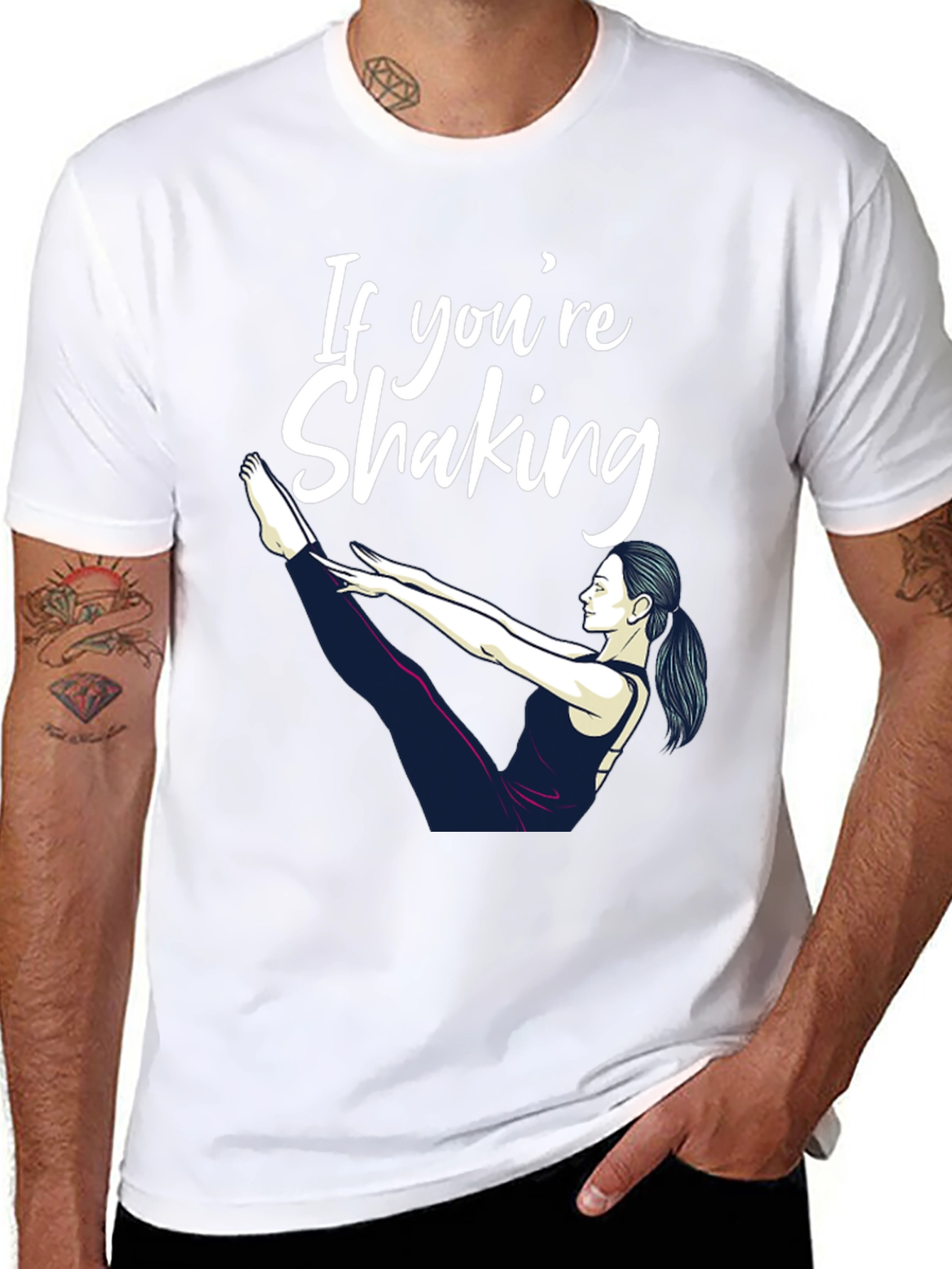 Yoga Shaking Graphic Tee - Workout T-Shirt