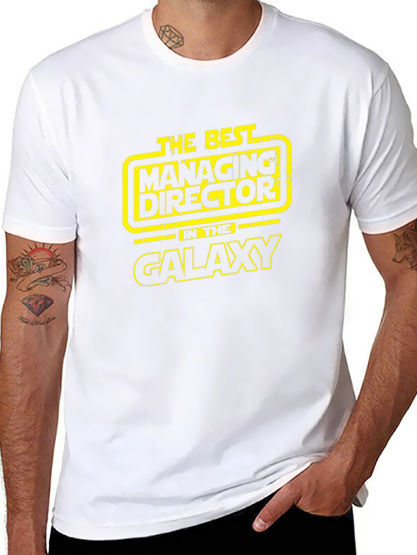 Best Managing Director in Galaxy Black T-Shirt