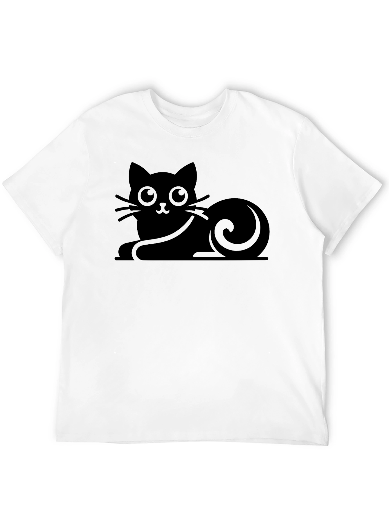 Black Cat Silhouette Graphic T-Shirt
