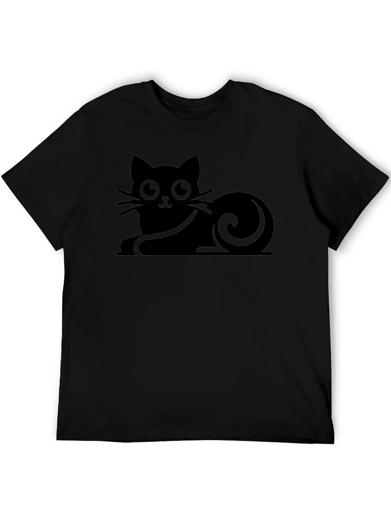 Black Cat Silhouette Graphic T-Shirt