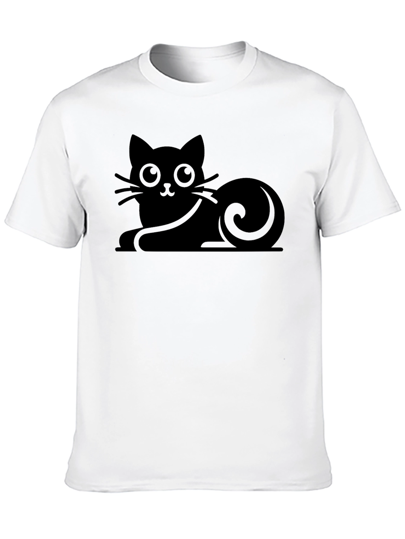 Black Cat Silhouette Graphic T-Shirt
