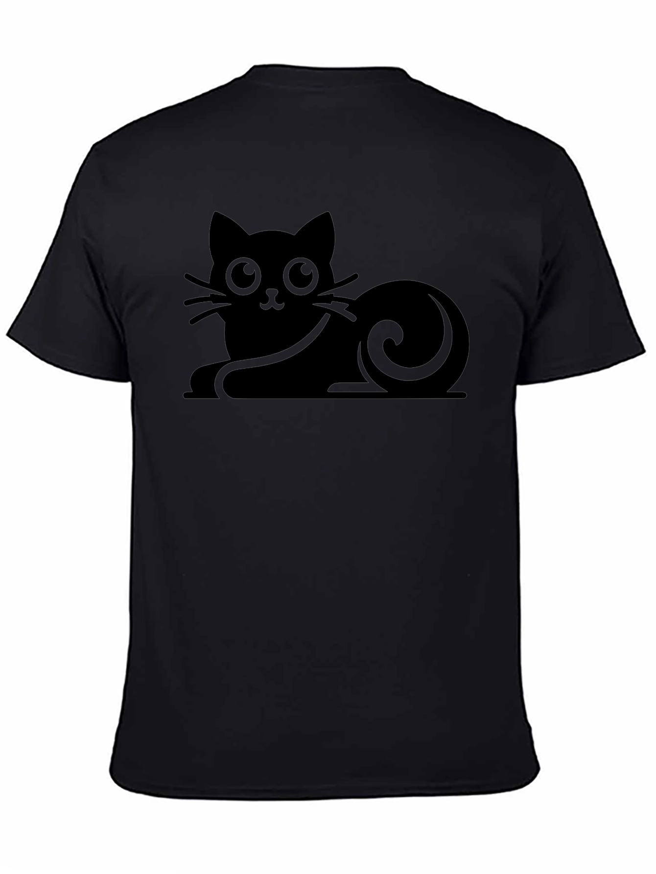 Black Cat Silhouette Graphic T-Shirt