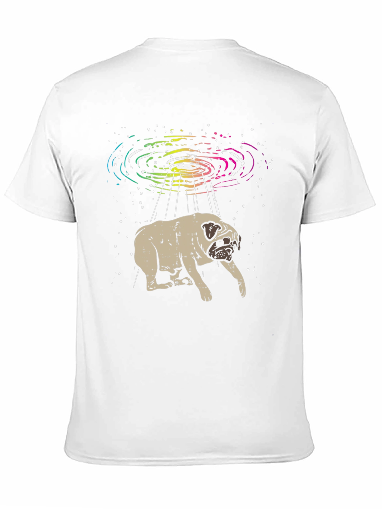 UFO Pug Graphic Tee - Alien Abduction T-Shirt