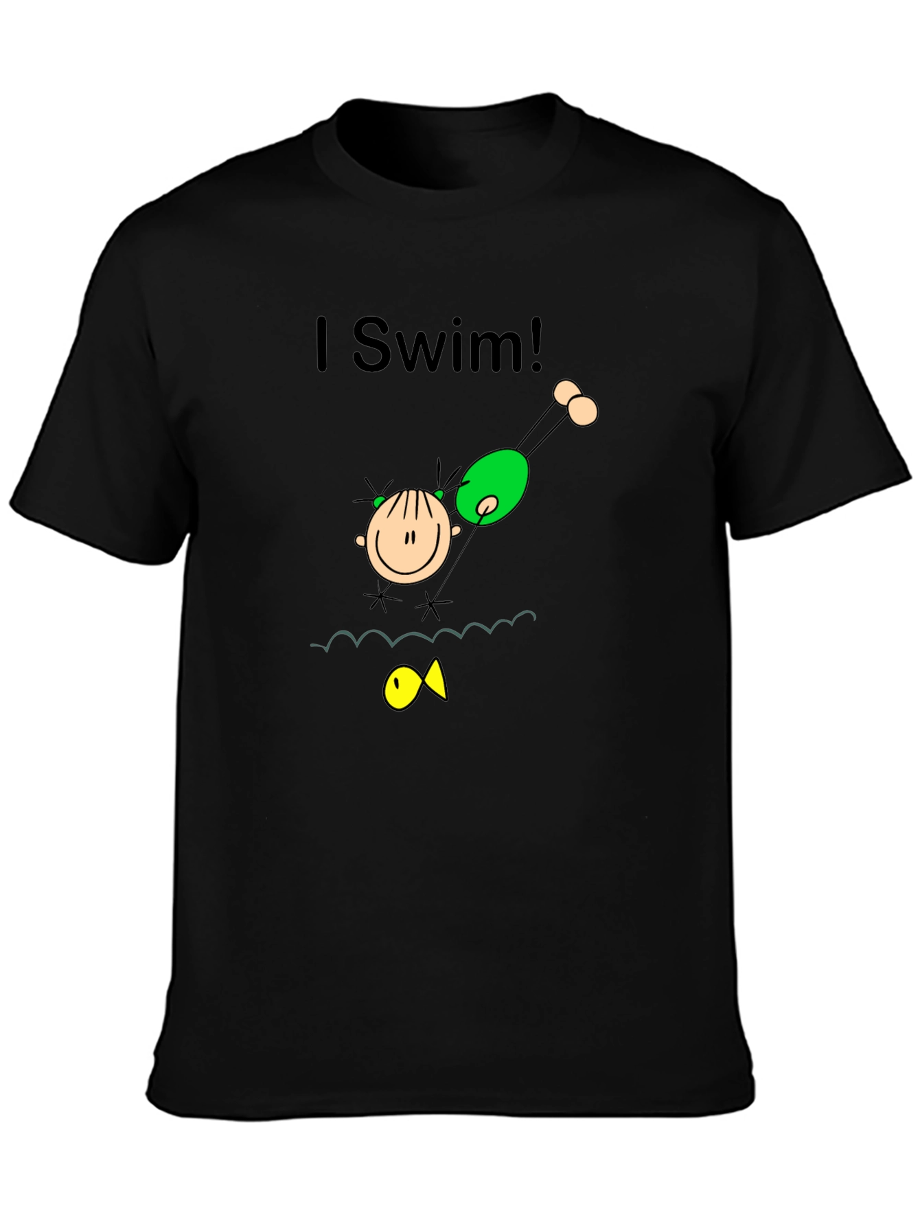 I Swim! Black Graphic Tee