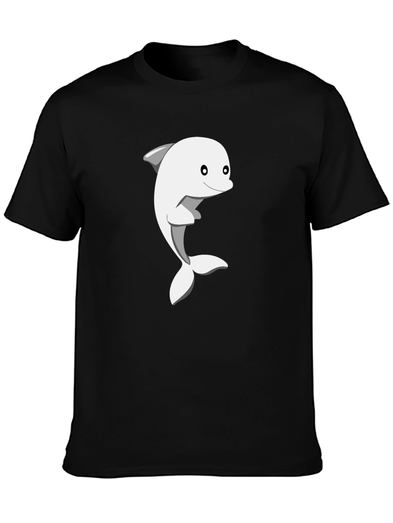 Dolphin Graphic Tee - Black Cotton Casual Shirt