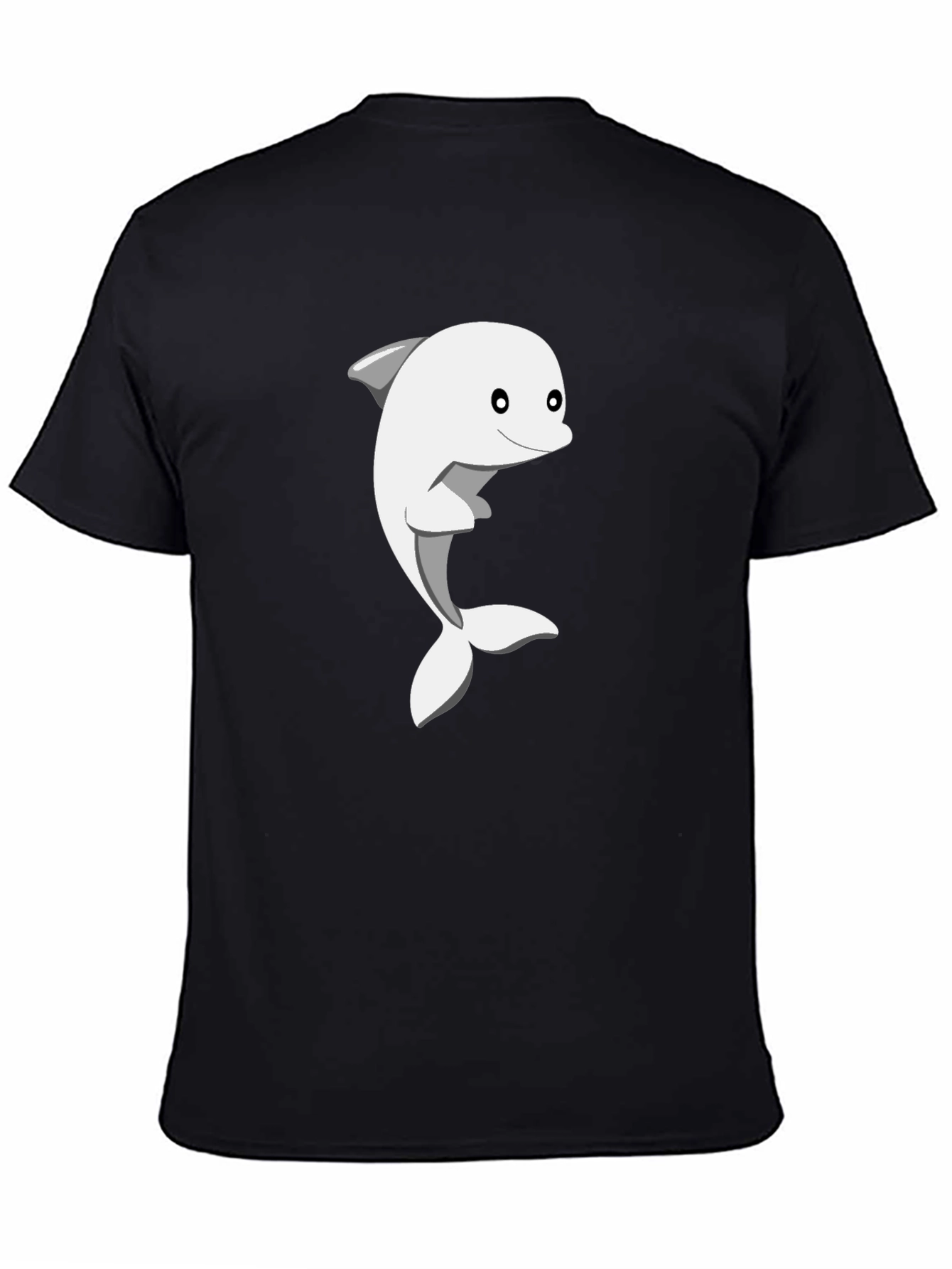 Dolphin Graphic Tee - Black Cotton Casual Shirt