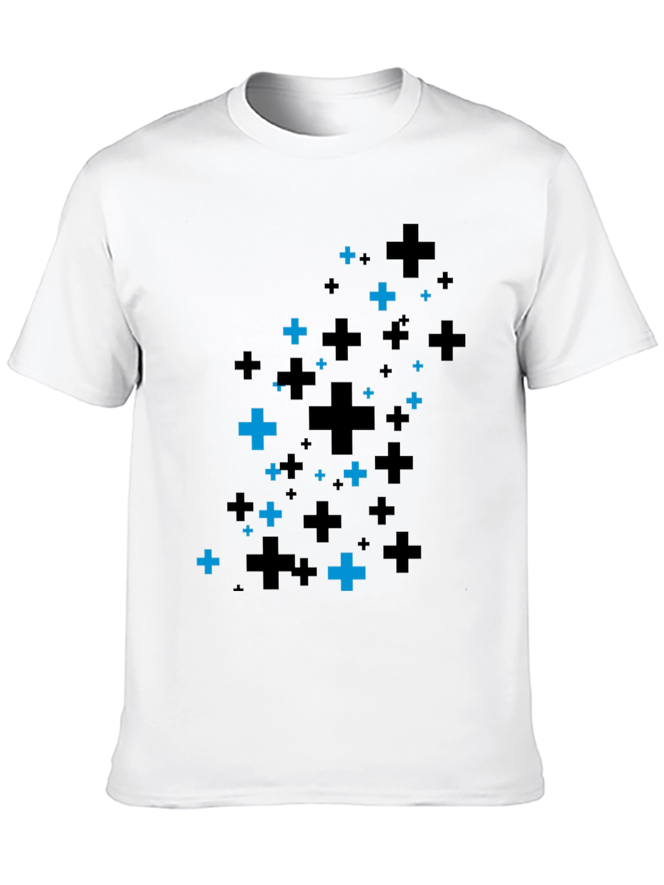Plus Pattern Black T-Shirt