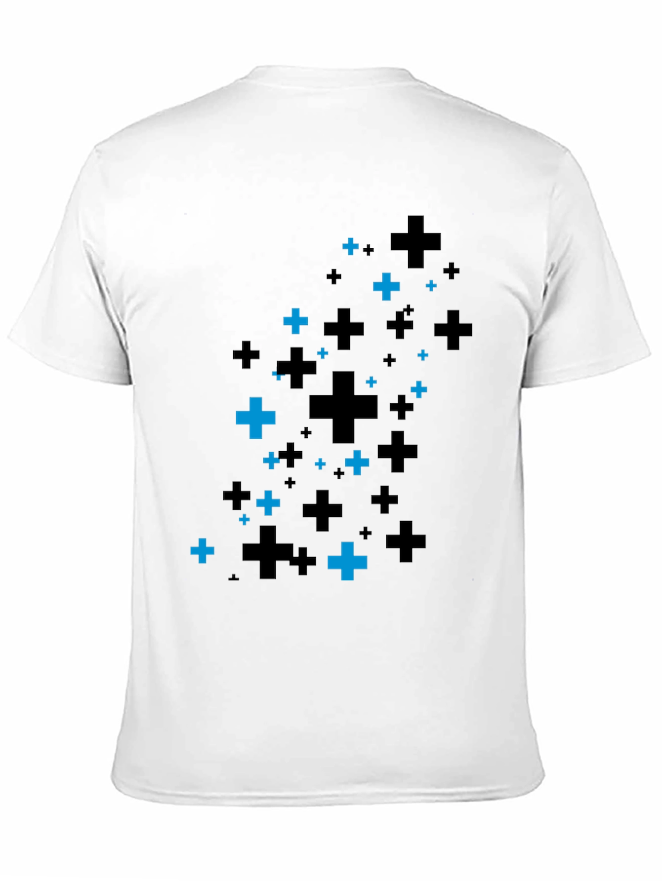Plus Pattern Black T-Shirt