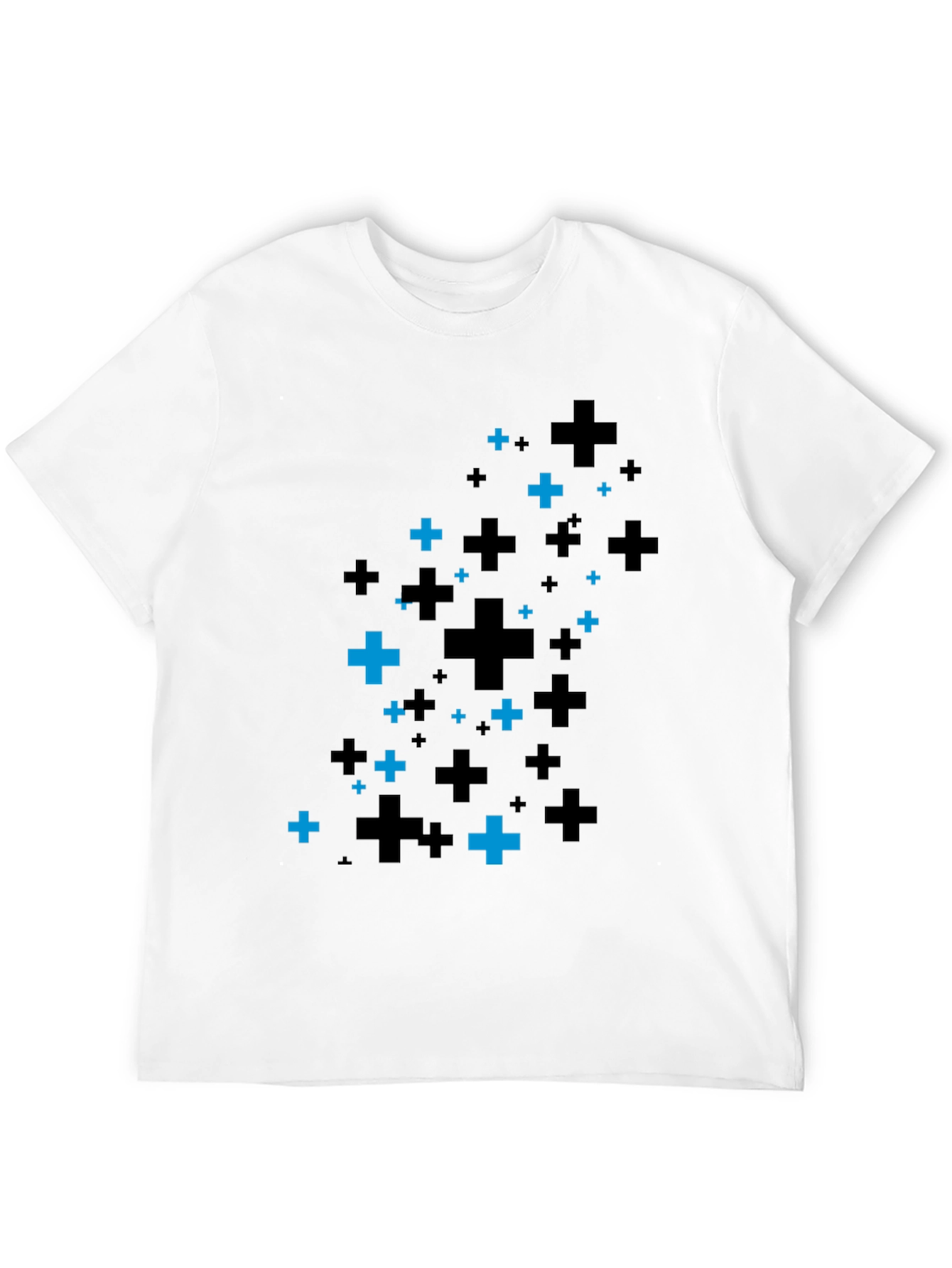 Plus Pattern Black T-Shirt