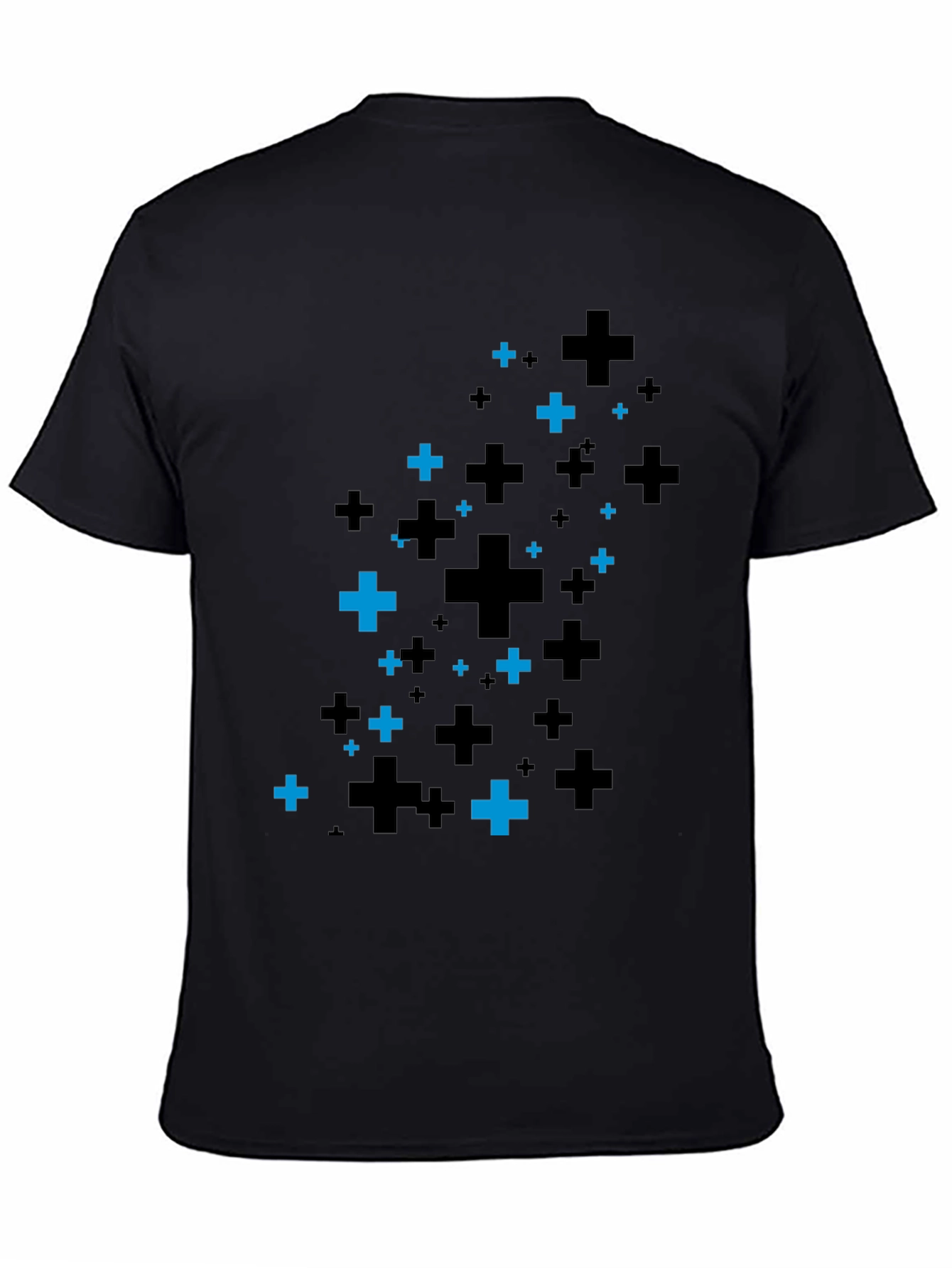 Plus Pattern Black T-Shirt