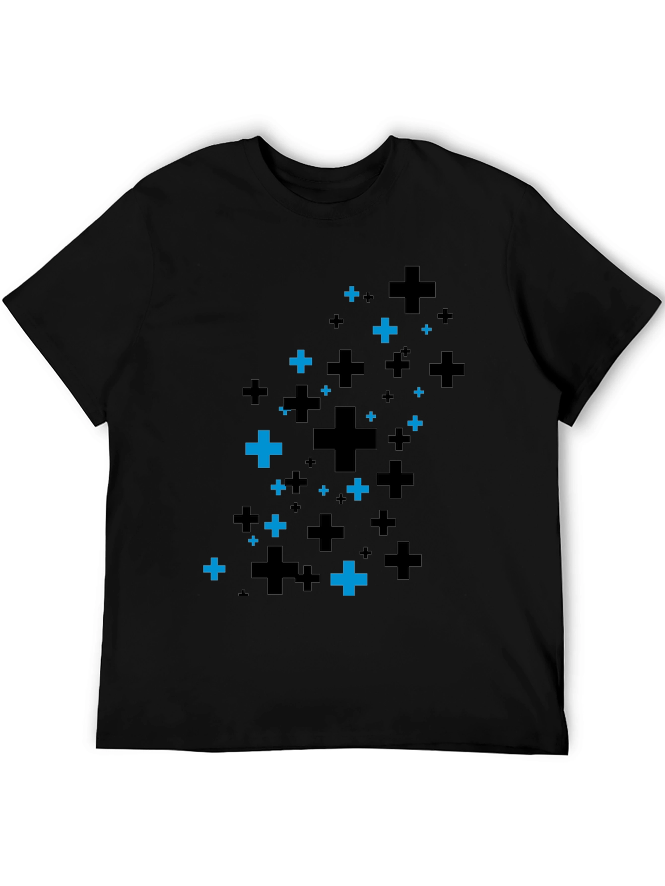 Plus Pattern Black T-Shirt
