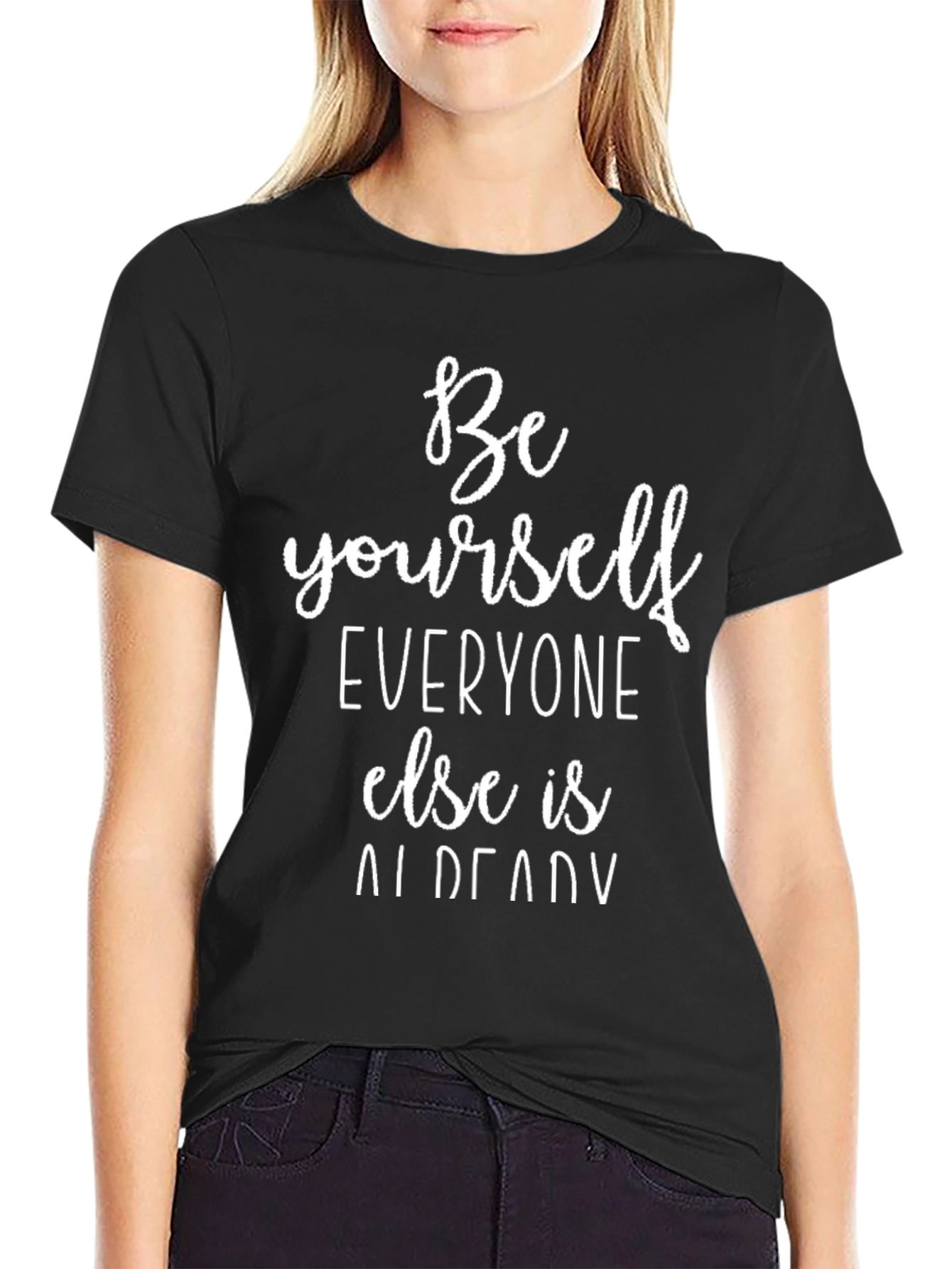 Be Yourself Black Graphic Tee - Inspirational Quote Shirt