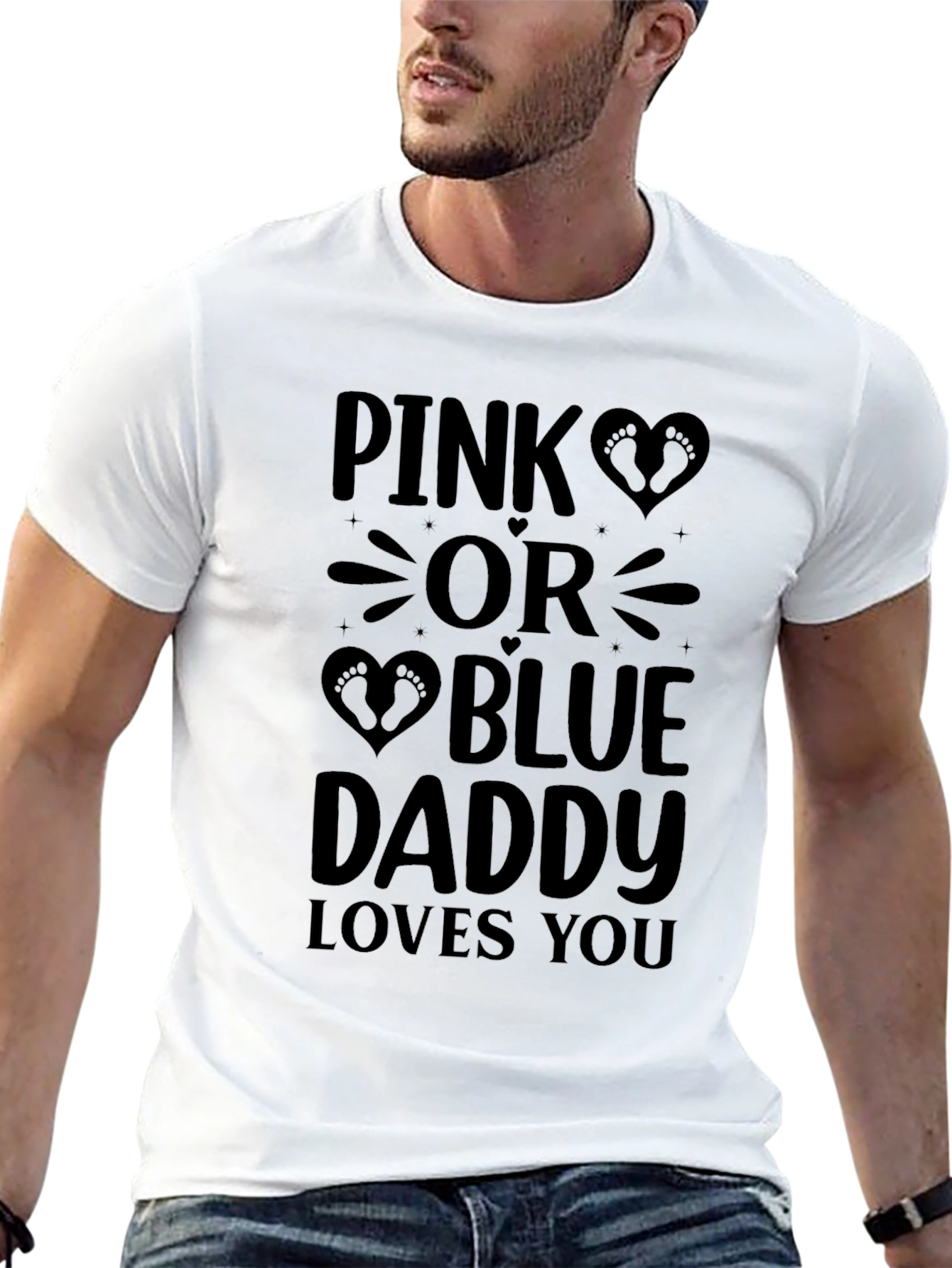 Pink or Blue Daddy Loves You Tee
