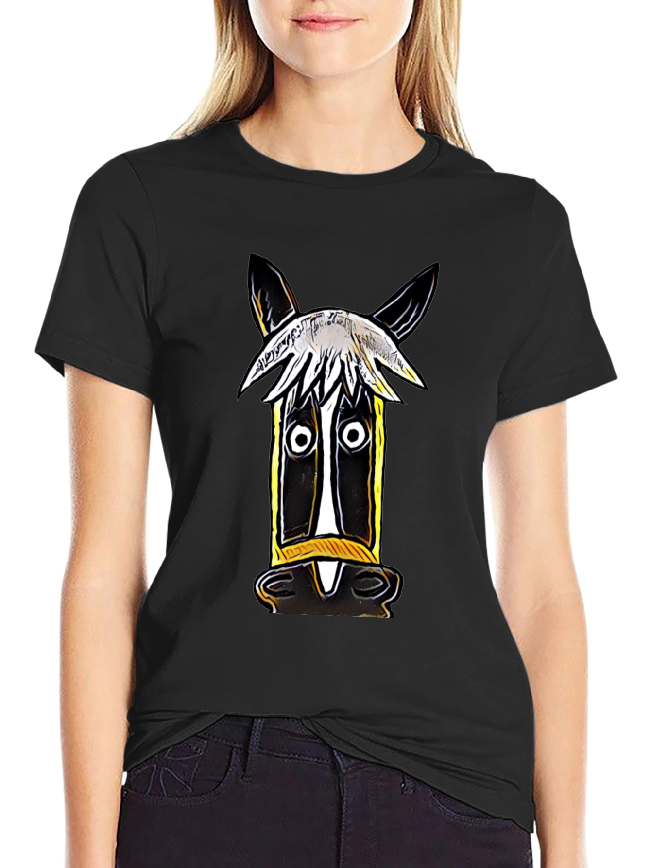 Whimsical Horse Graphic Tee - Artistic Style