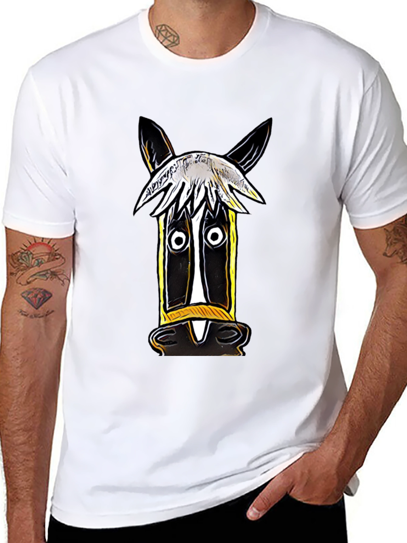 Whimsical Horse Graphic Tee - Artistic Style