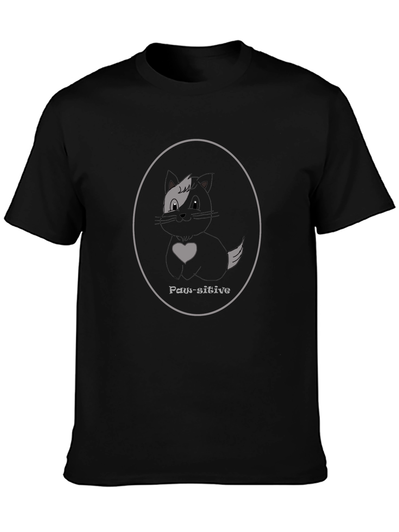 Paw-sitive Black Cat T-Shirt - Cute Cat Lover Tee