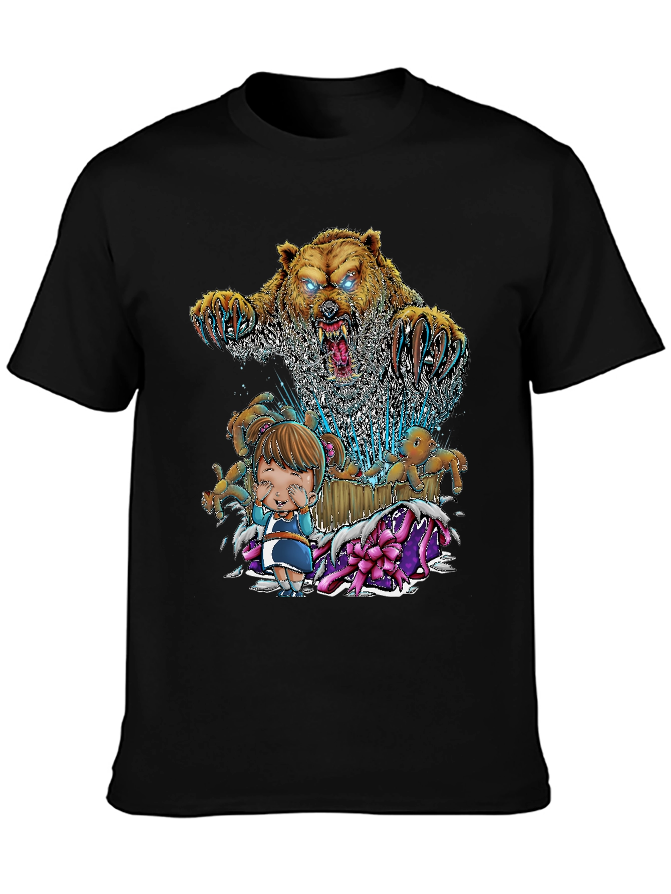 Bear and Girl Graphic T-Shirt