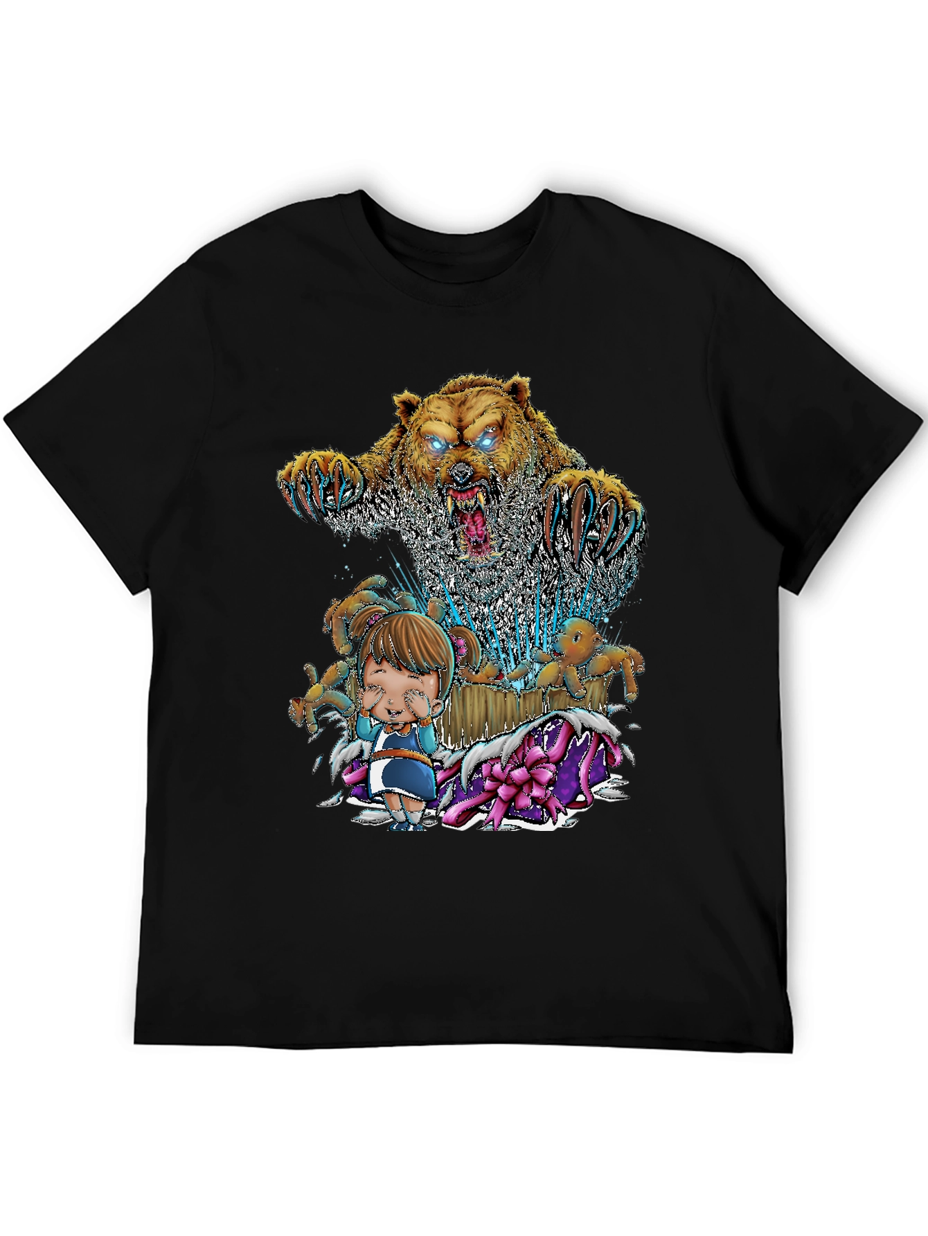 Bear and Girl Graphic T-Shirt