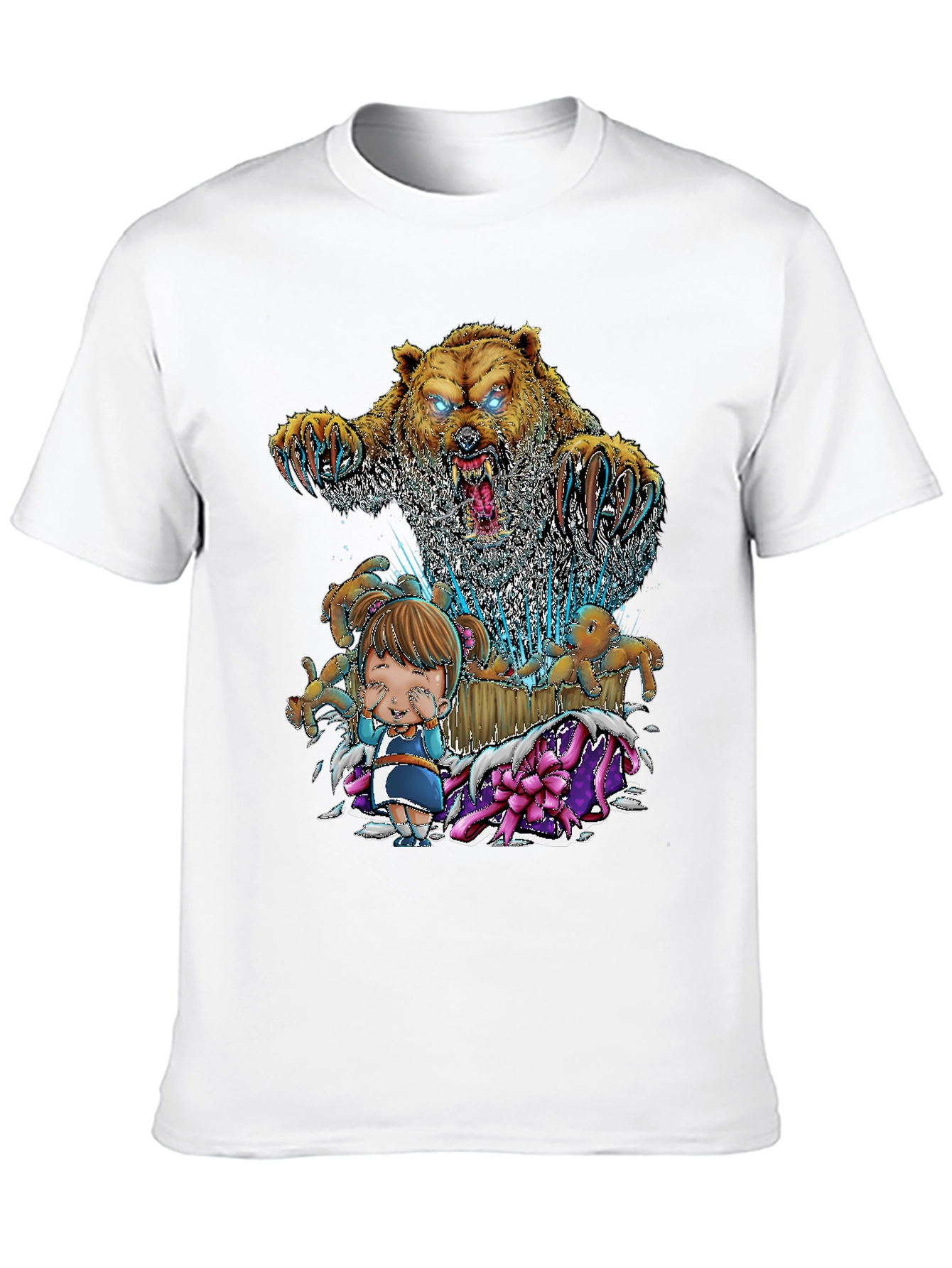 Bear and Girl Graphic T-Shirt