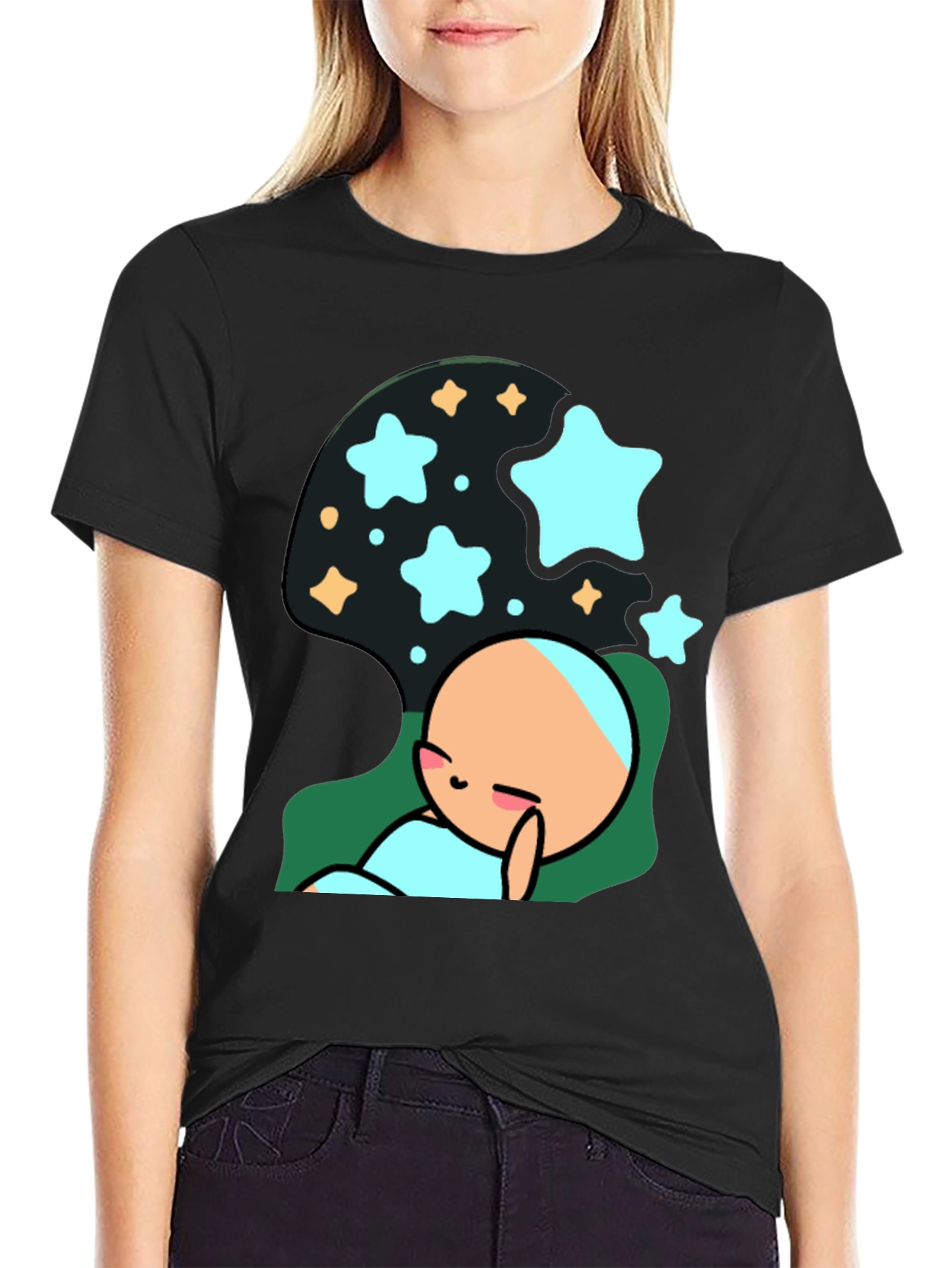 Dreaming Star Graphic T-Shirt - Relaxed Fit Cotton Tee