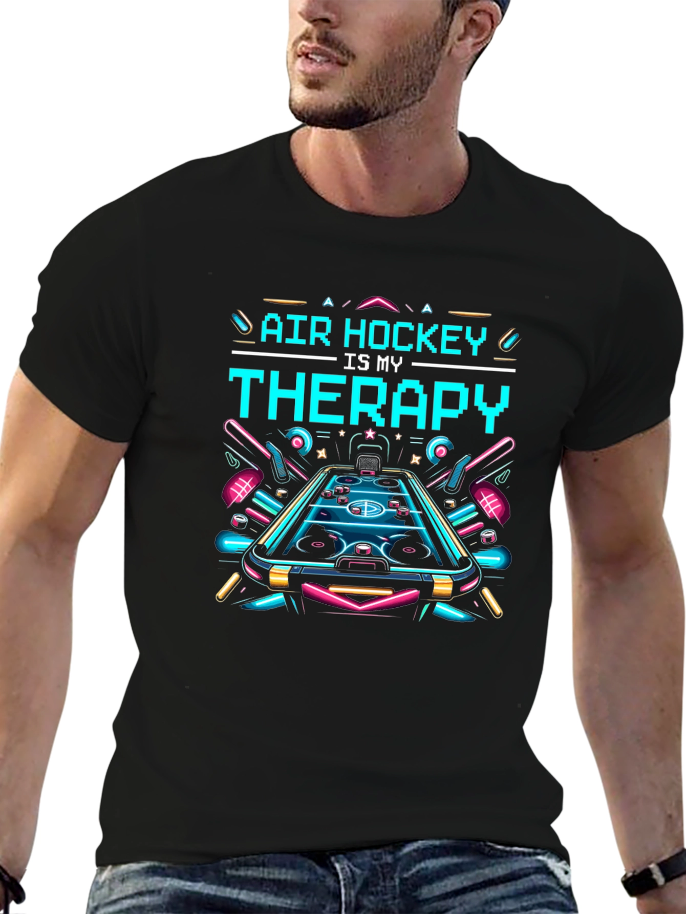 Air Hockey Therapy T-Shirt - Cool Graphic Tee