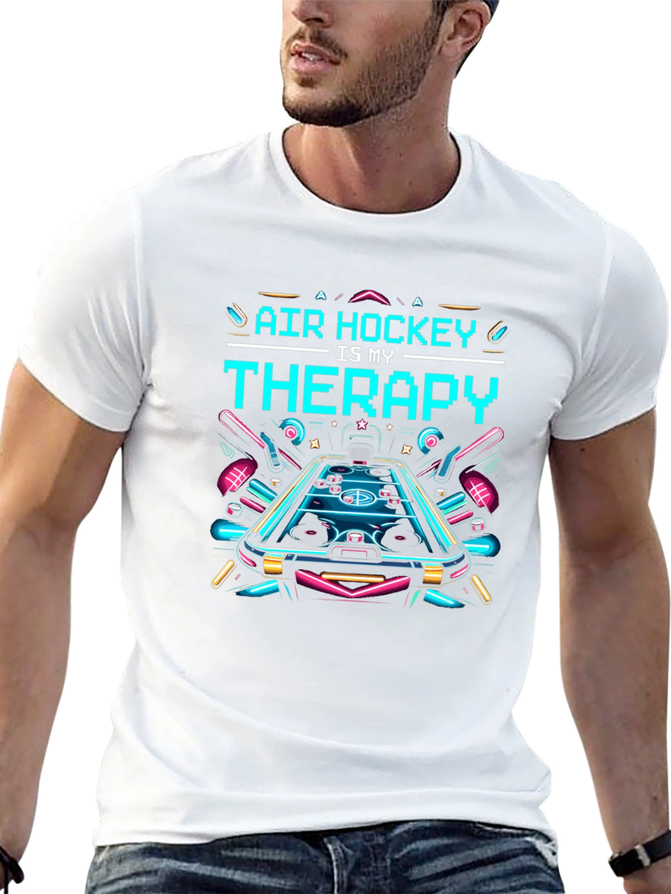 Air Hockey Therapy T-Shirt - Cool Graphic Tee