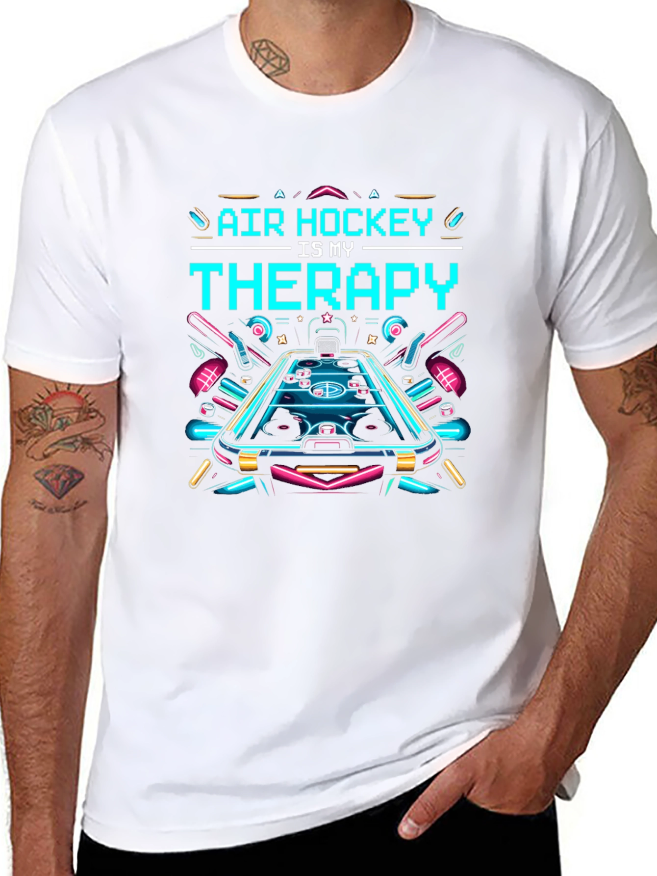 Air Hockey Therapy T-Shirt - Cool Graphic Tee