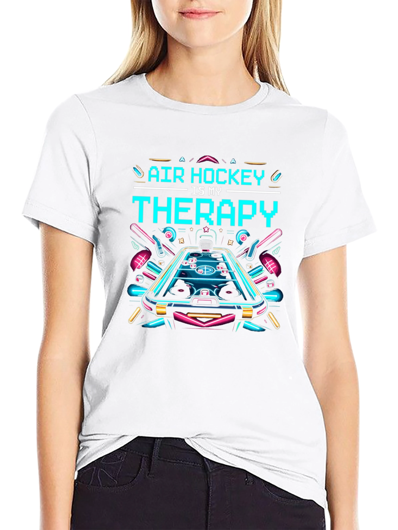 Air Hockey Therapy T-Shirt - Cool Graphic Tee