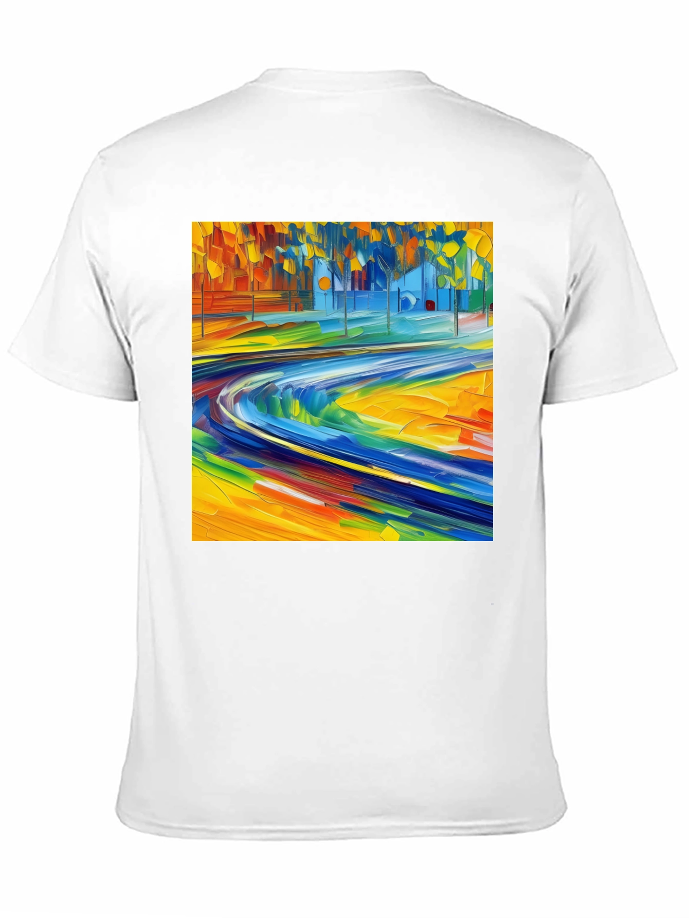 Abstract Art Print Black T-Shirt - Vibrant Casual Style