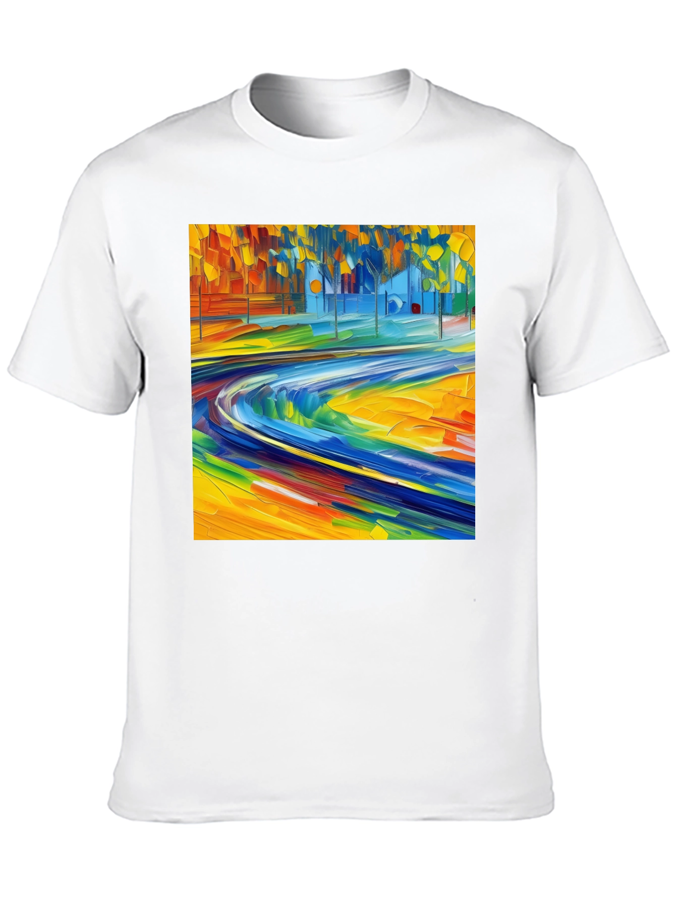 Abstract Art Print Black T-Shirt - Vibrant Casual Style