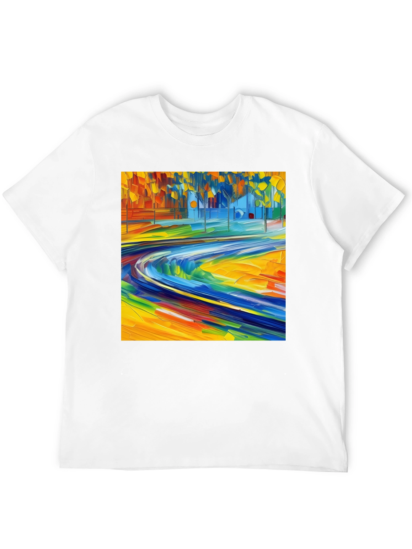 Abstract Art Print Black T-Shirt - Vibrant Casual Style