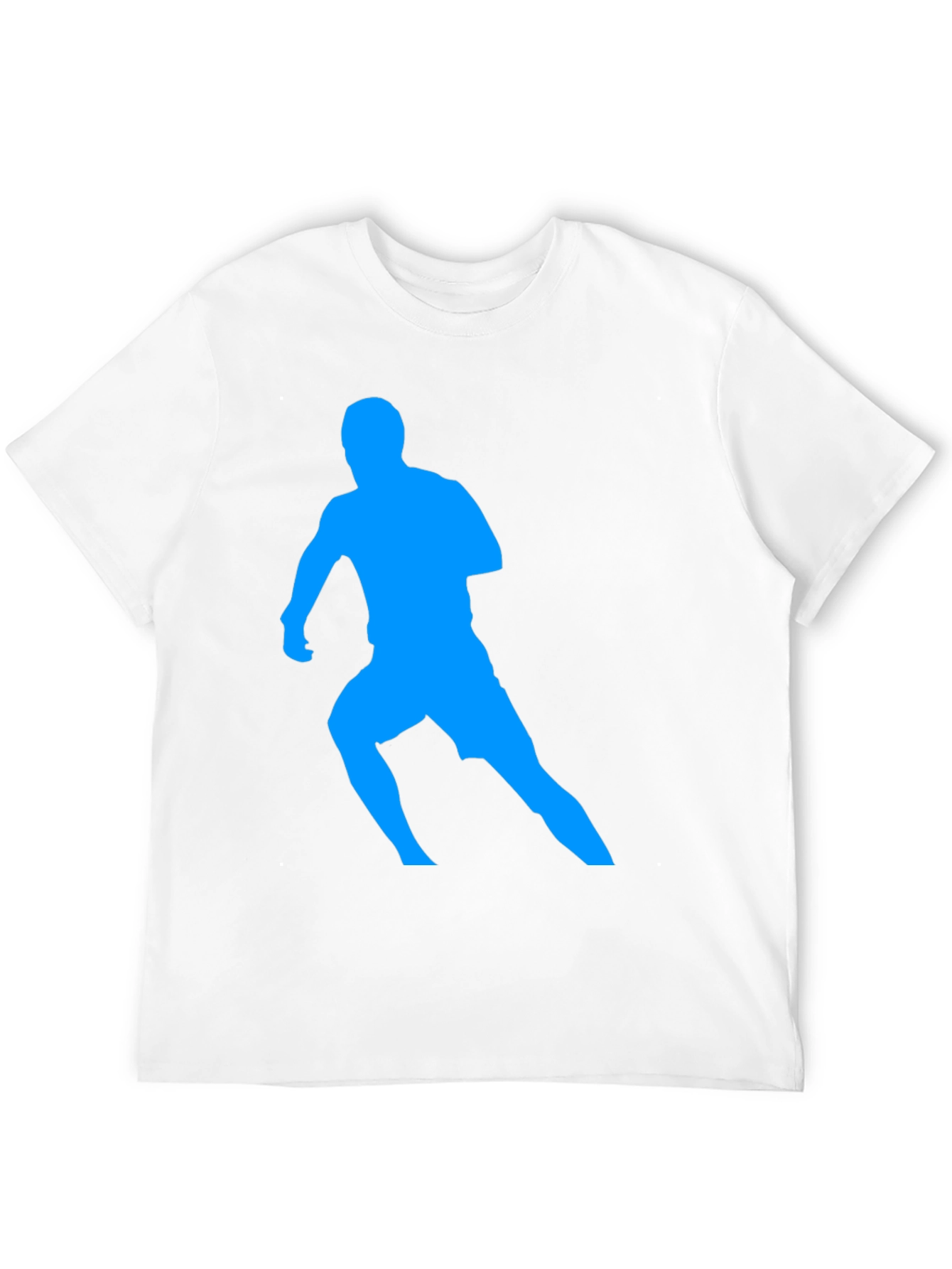 Mens Black T-Shirt with Blue Runner Graphic