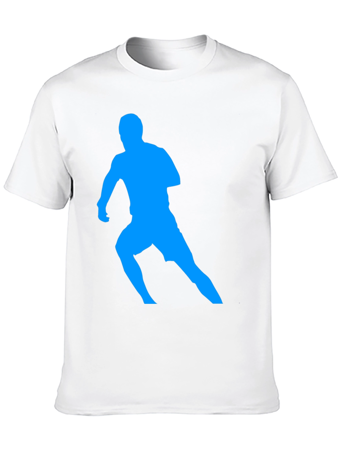 Mens Black T-Shirt with Blue Runner Graphic