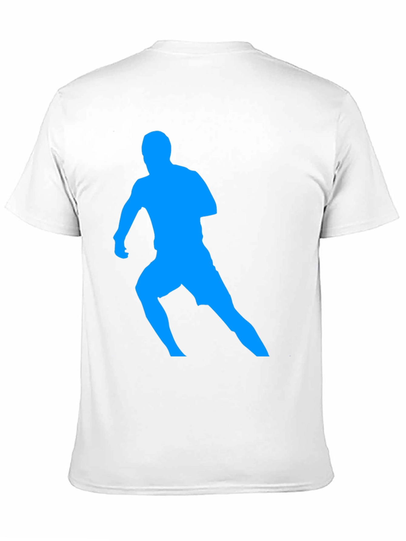 Mens Black T-Shirt with Blue Runner Graphic