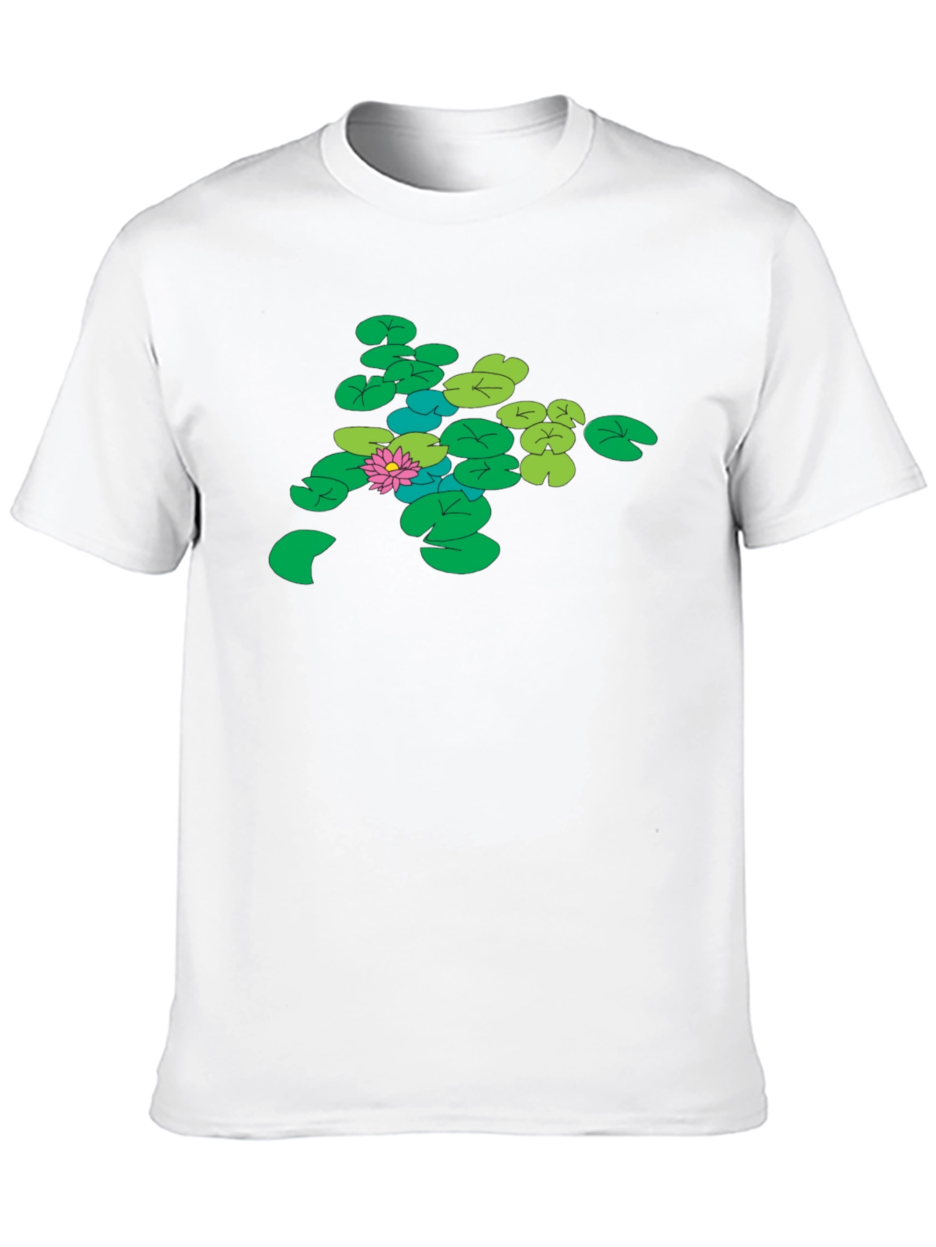Lily Pad Graphic Tee - Nature Inspired Black T-Shirt
