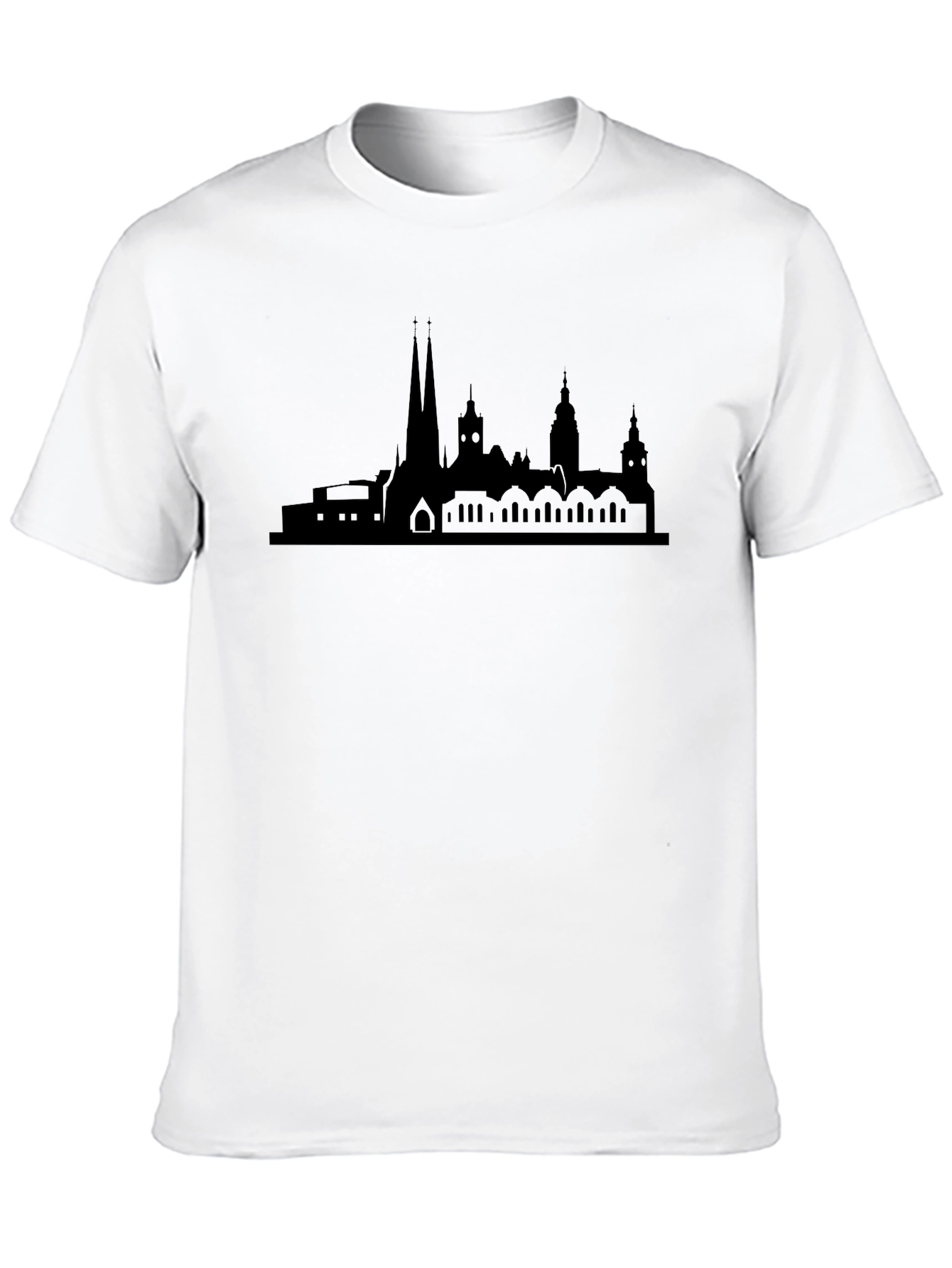 Cityscape Silhouette Black Graphic Tee