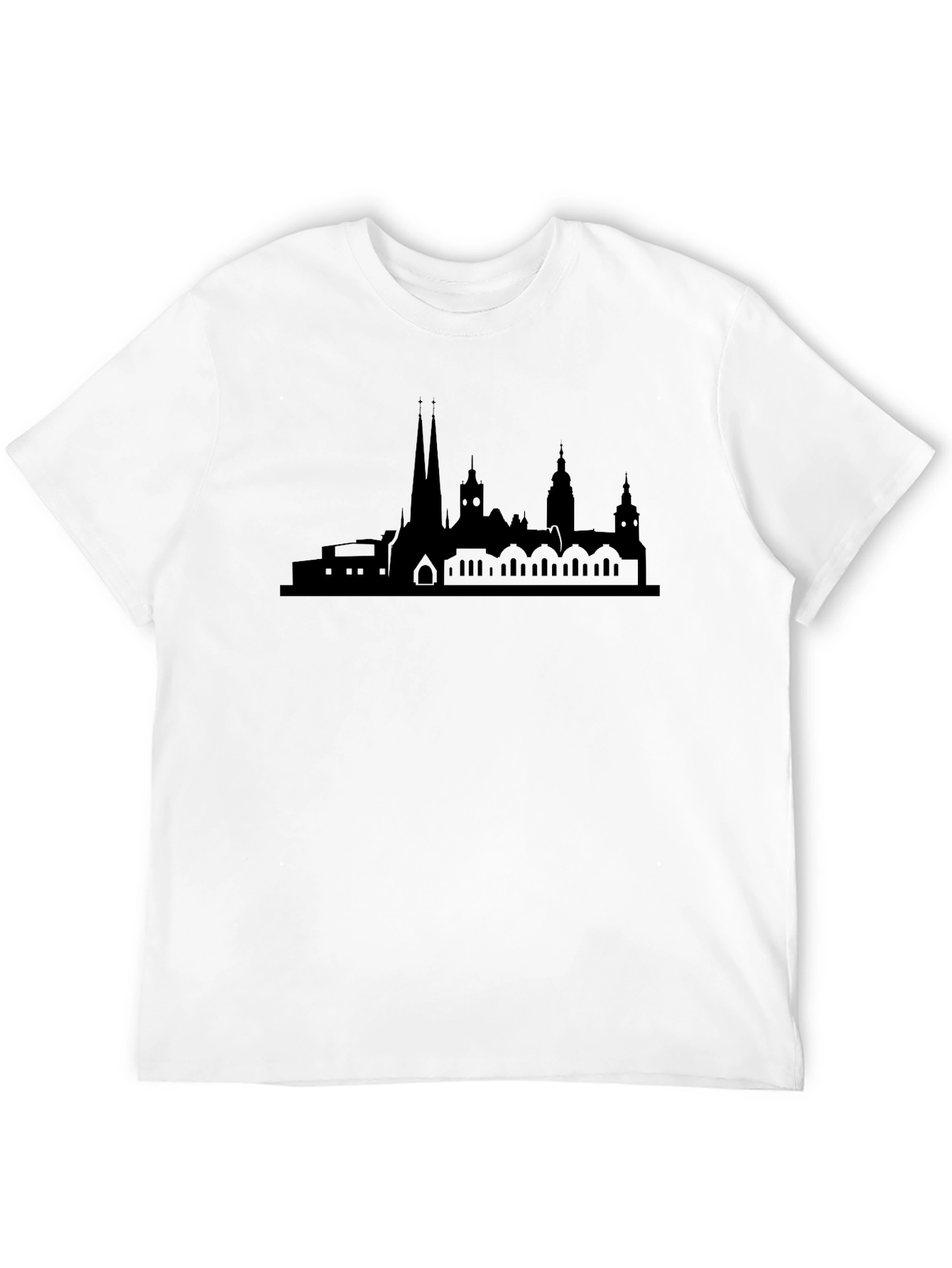 Cityscape Silhouette Black Graphic Tee