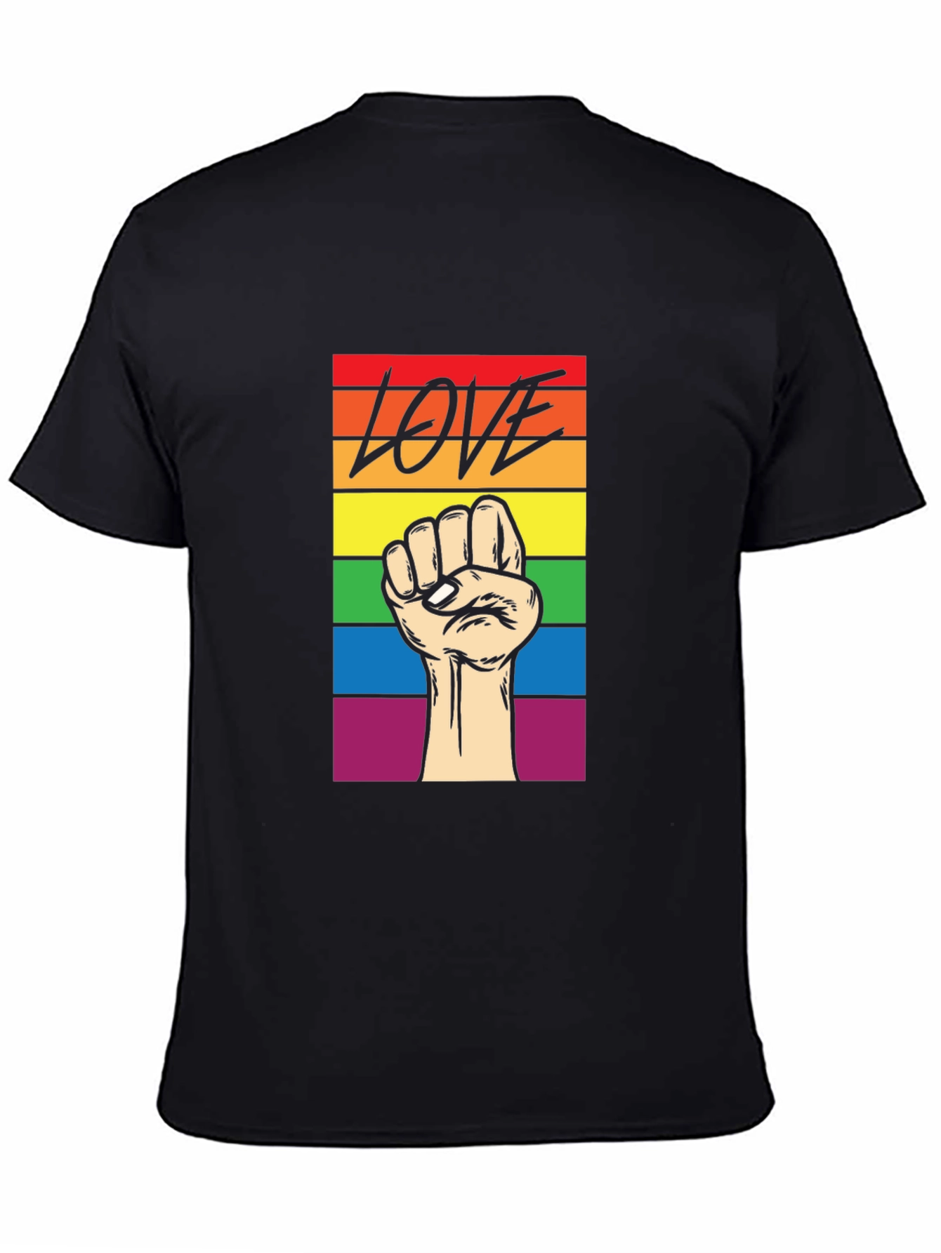 Pride Love Fist T-Shirt - Equality Rainbow Tee