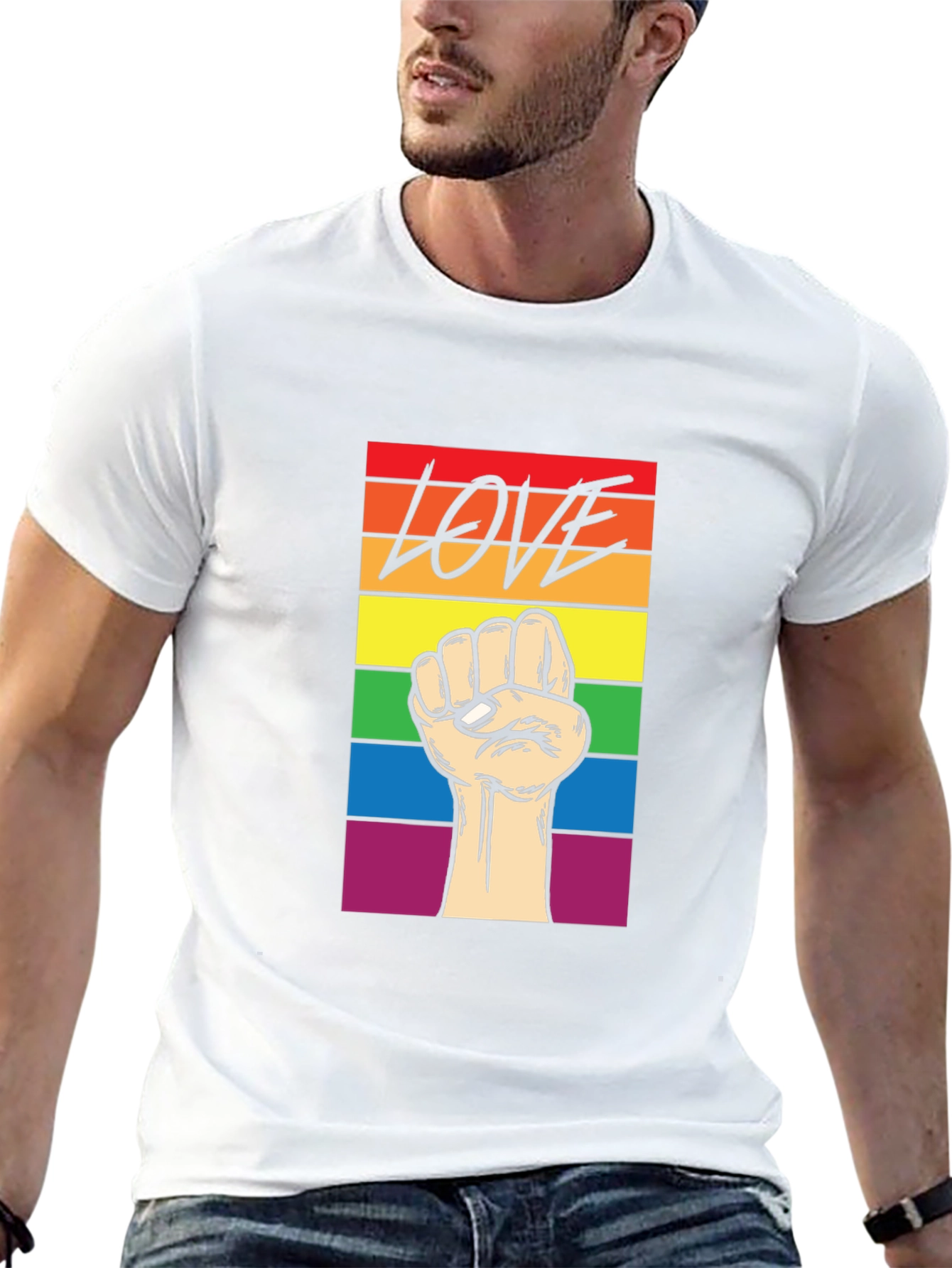Pride Love Fist T-Shirt - Equality Rainbow Tee