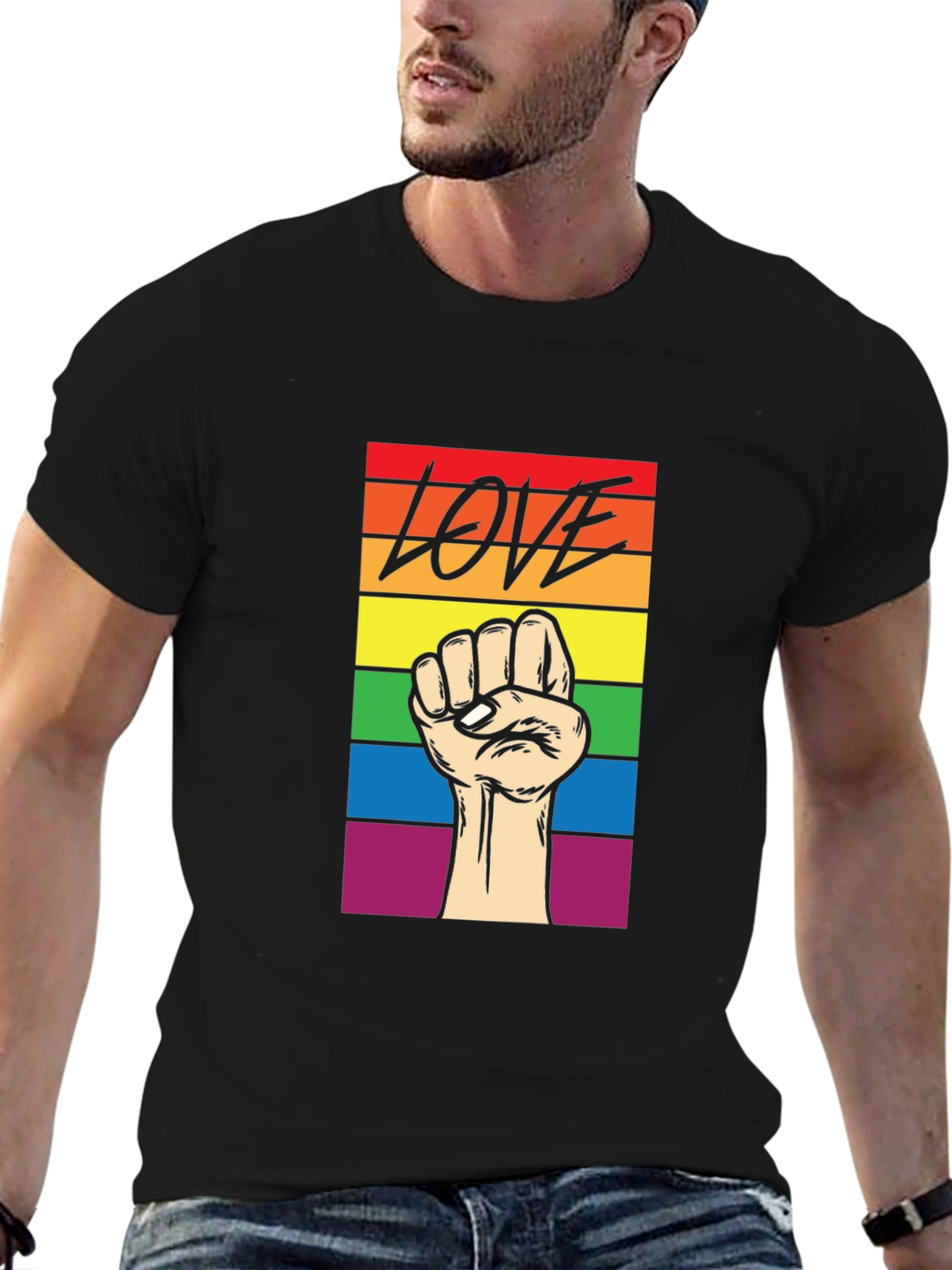 Pride Love Fist T-Shirt - Equality Rainbow Tee