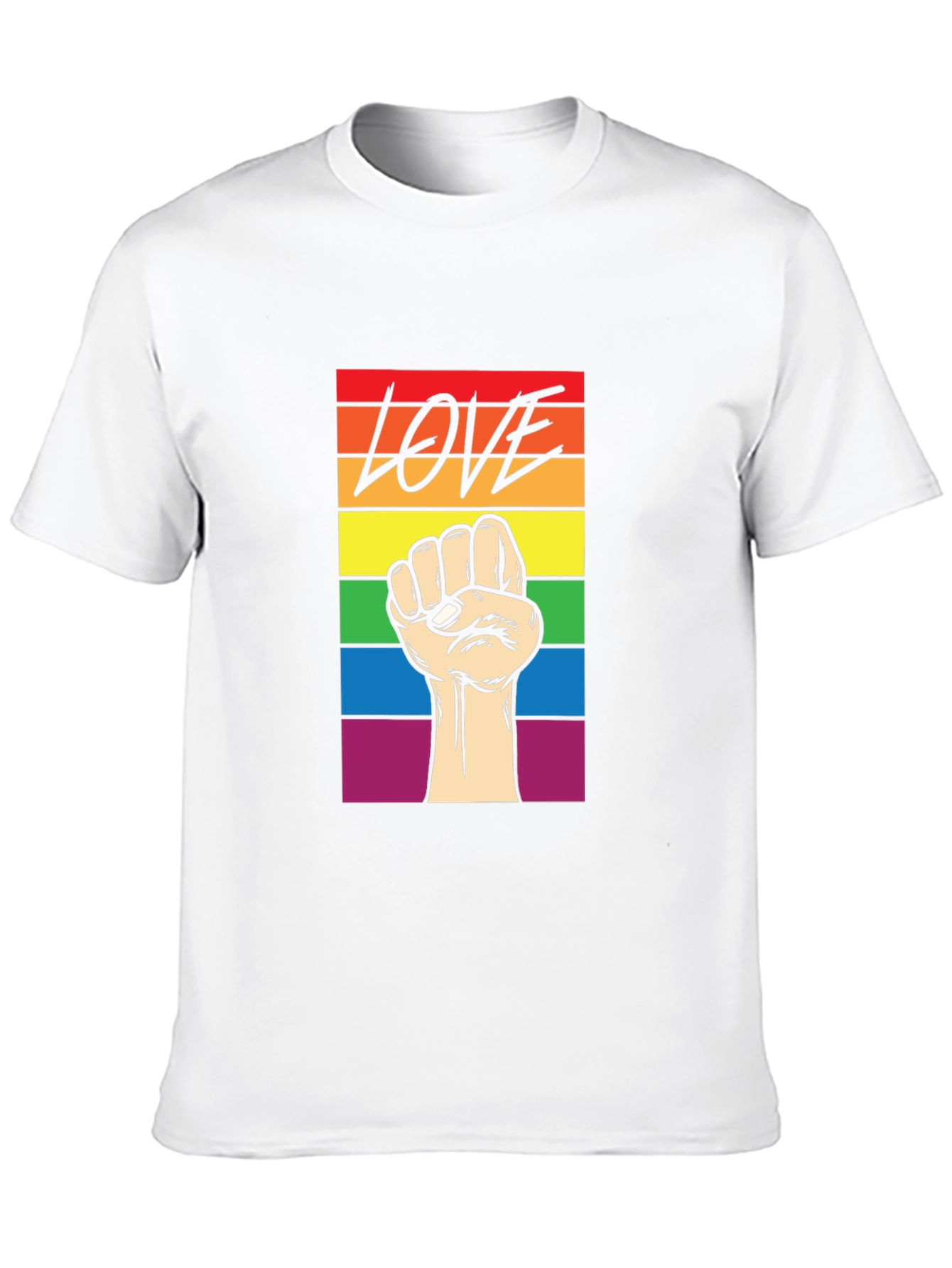 Pride Love Fist T-Shirt - Equality Rainbow Tee