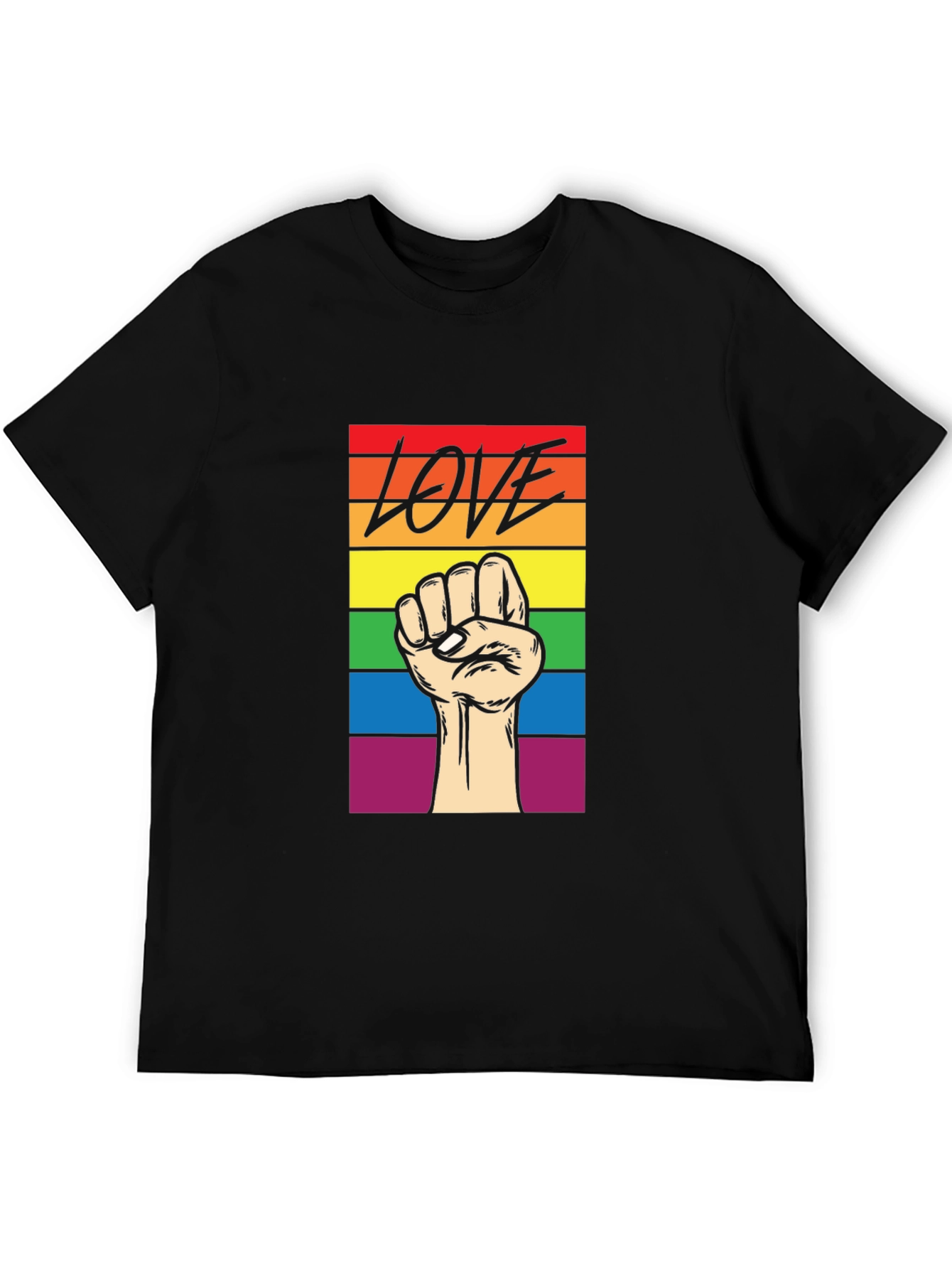 Pride Love Fist T-Shirt - Equality Rainbow Tee