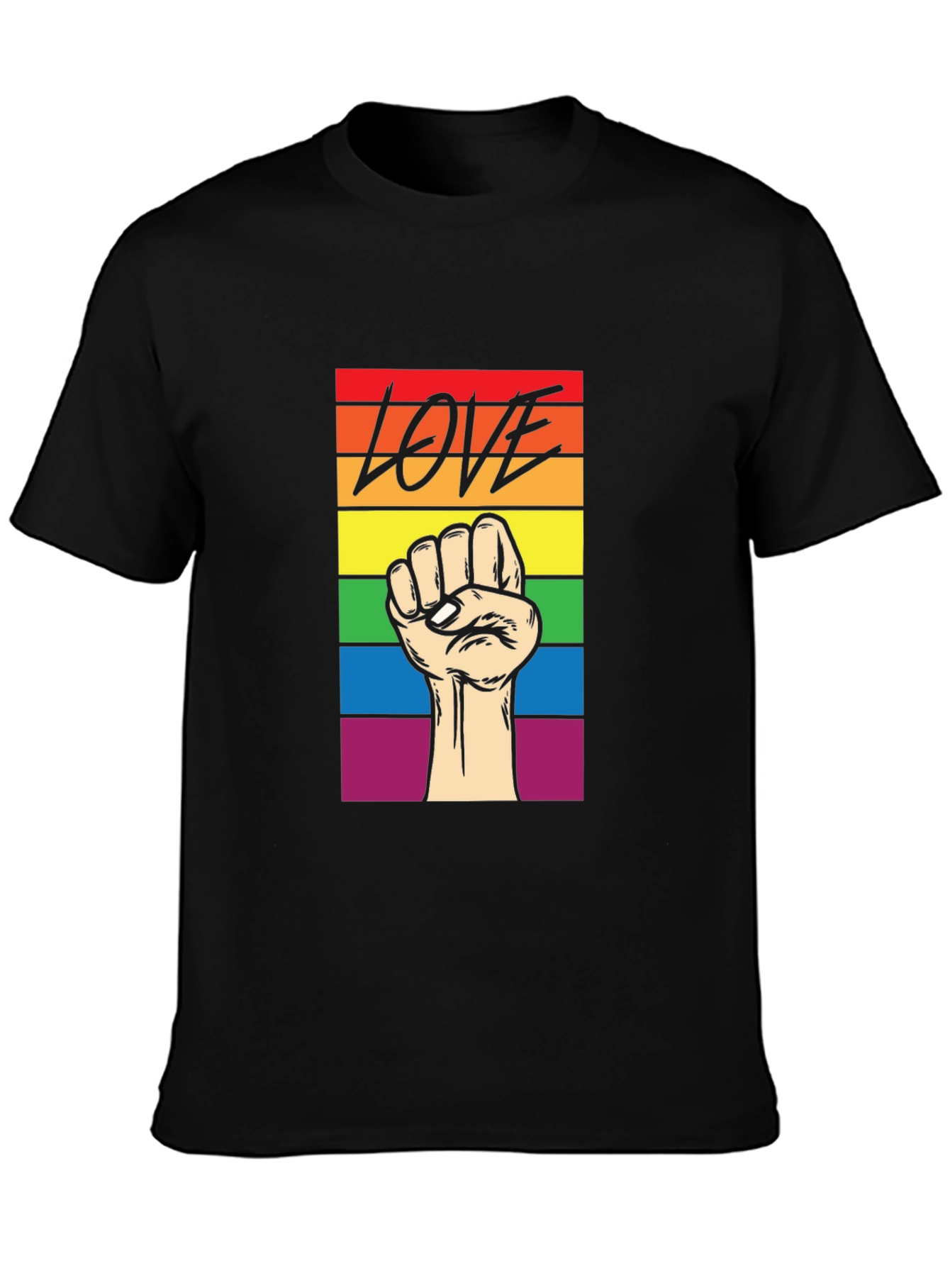Pride Love Fist T-Shirt - Equality Rainbow Tee