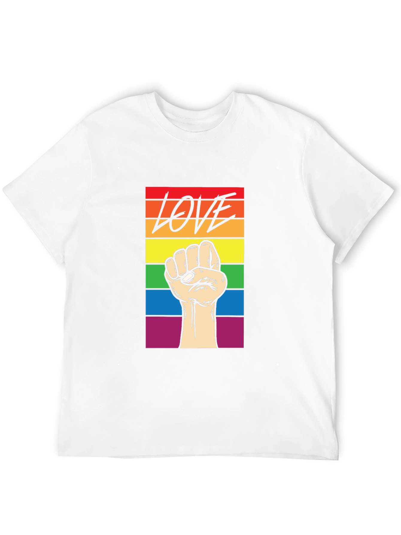 Pride Love Fist T-Shirt - Equality Rainbow Tee