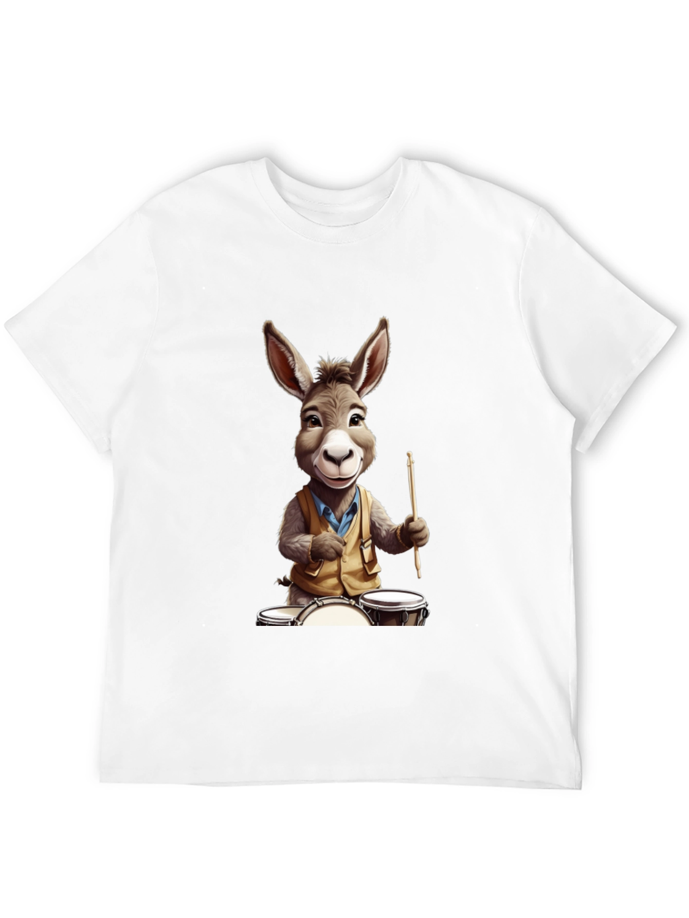 Donkey Drummer Graphic Tee - Black Cotton Blend Shirt
